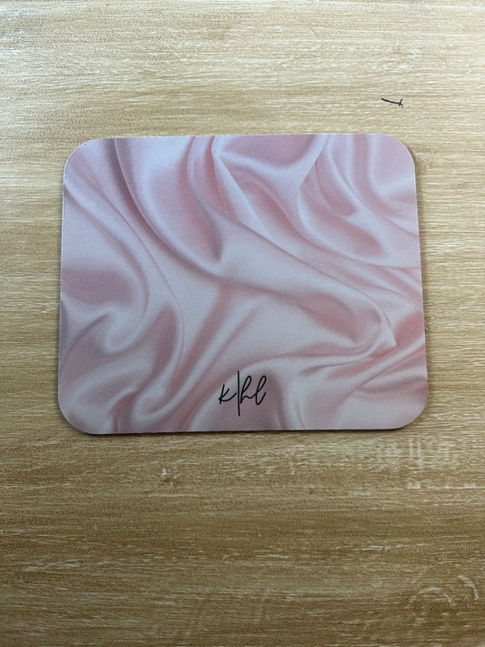 Pink Silk Print Mouse Pad
