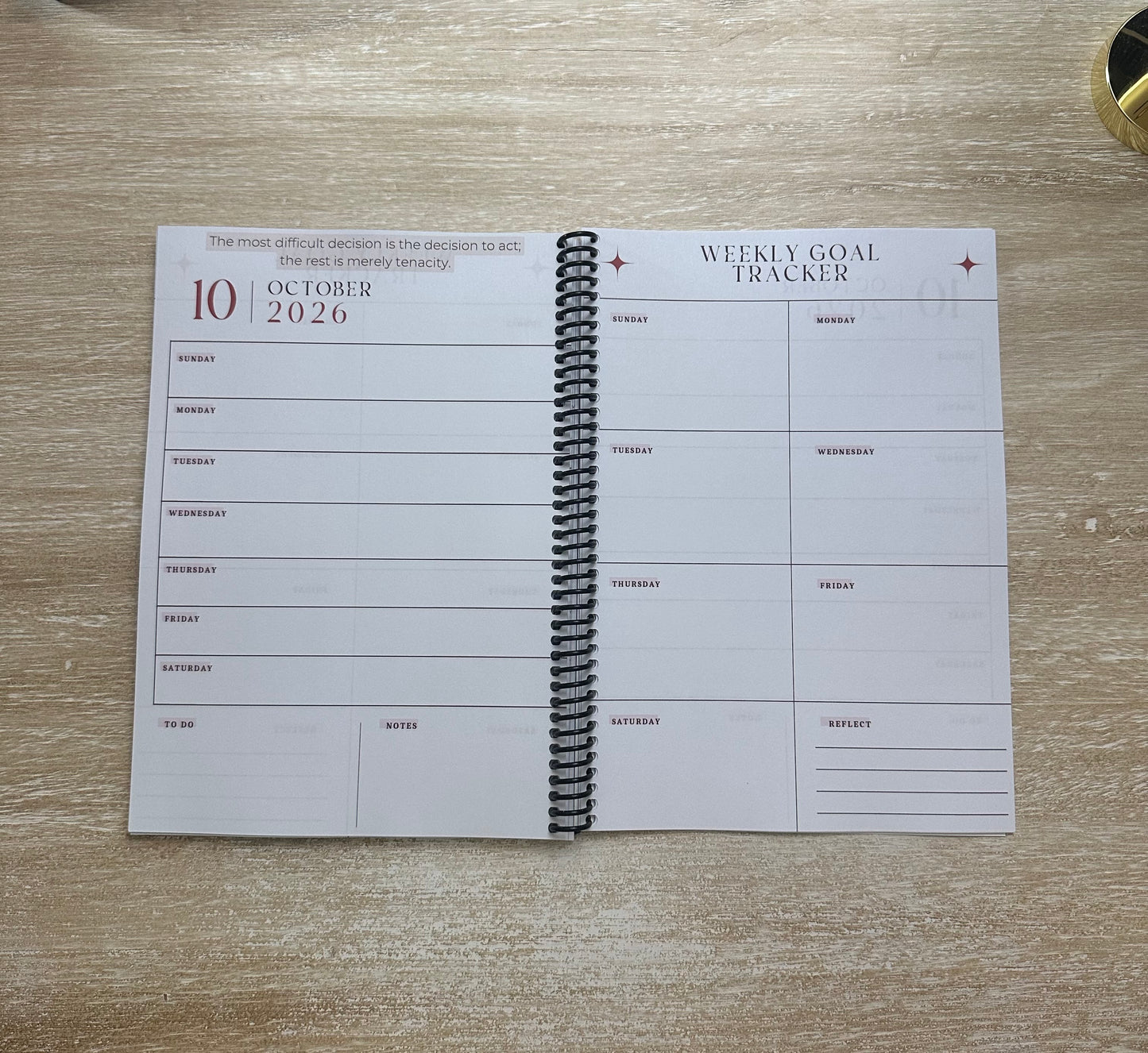 2026 Lifestyle Planner - Signature Pink and Velvet Noir Stripes