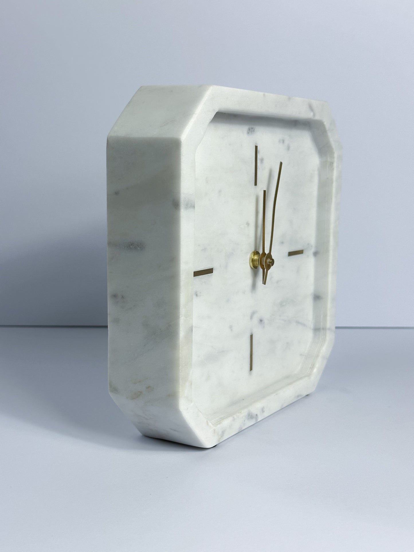 White and Grey Marble Clock