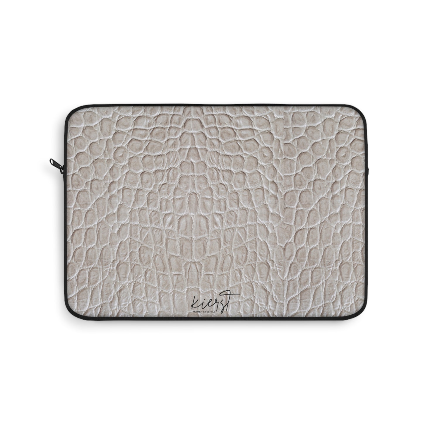 Cream Reptile Print Laptop Sleeve | Elevated Printed Texture for Everyday Tech