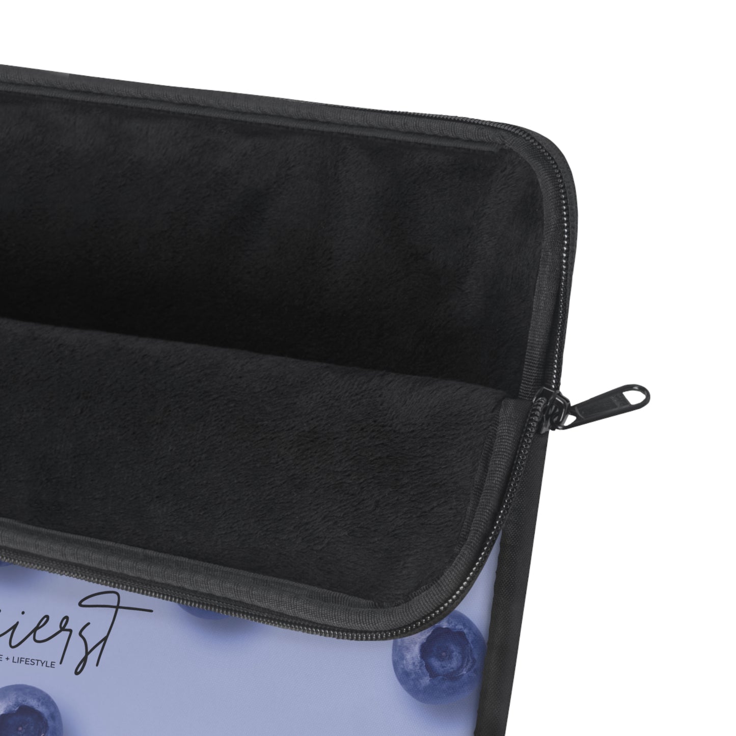 Blueberries Laptop Sleeve | Protective Case with Blue Fruit Pattern on Periwinkle