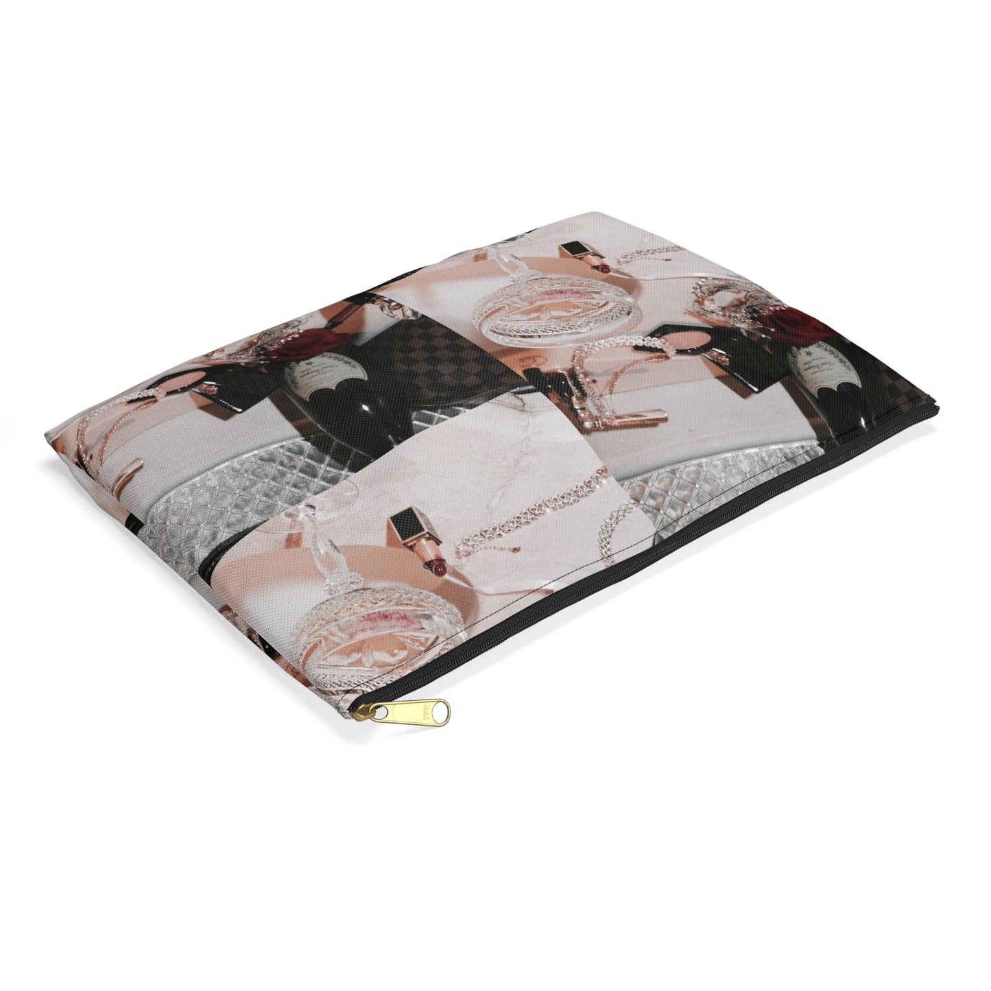 Just A Girl Accessory Pouch – Vintage-Inspired Beauty Flat Zipper Bag
