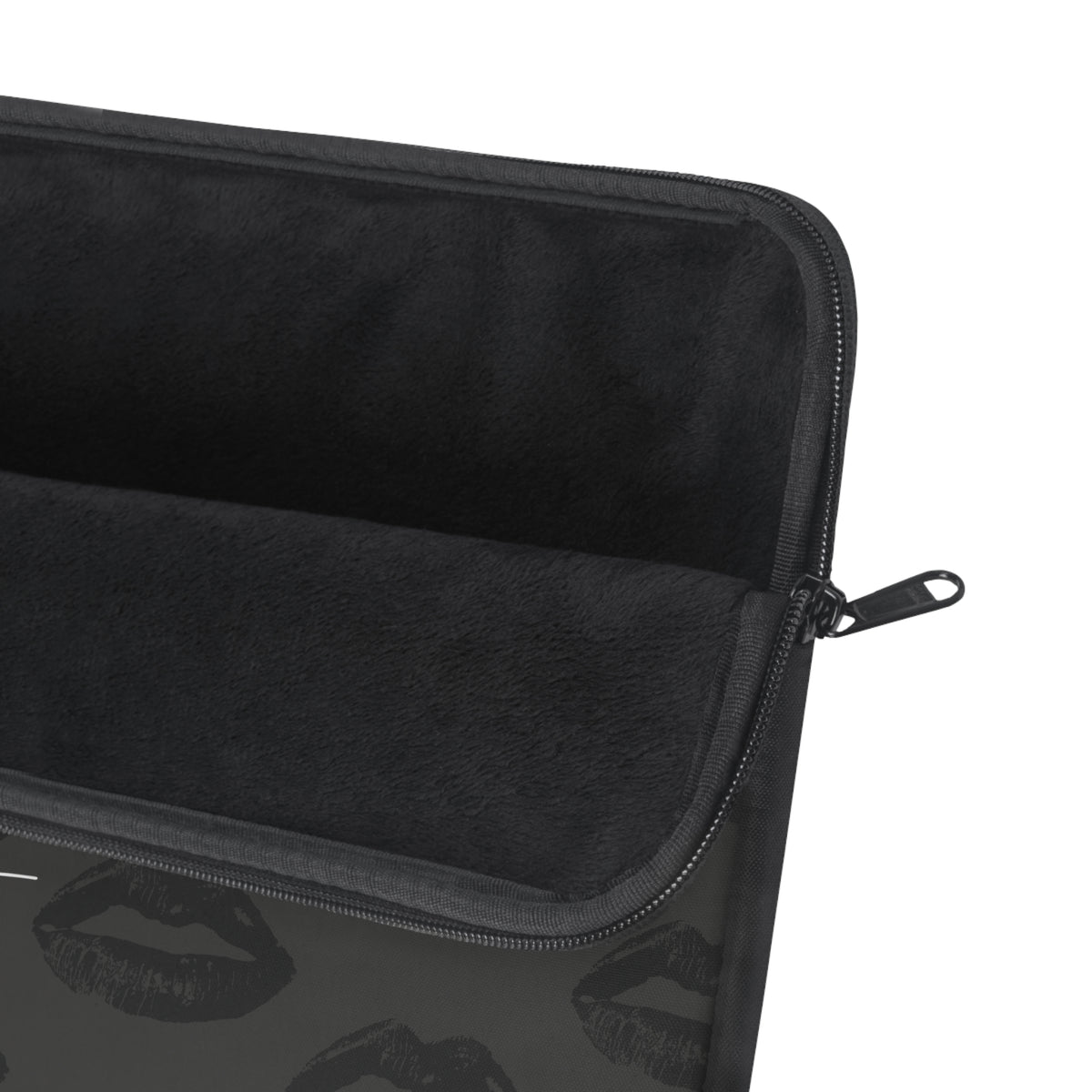 Black Lips on Charcoal Laptop Sleeve | Bold & Moody Tech Accessory