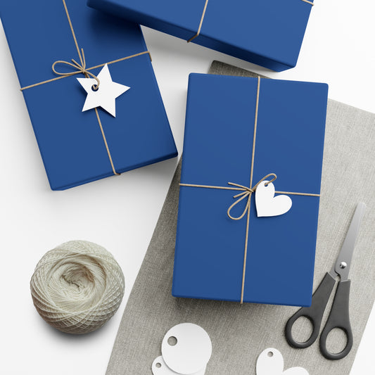 Cobalt Blue Wrapping Paper | Bold, Modern Gift Wrap - Matte or Satin Finish