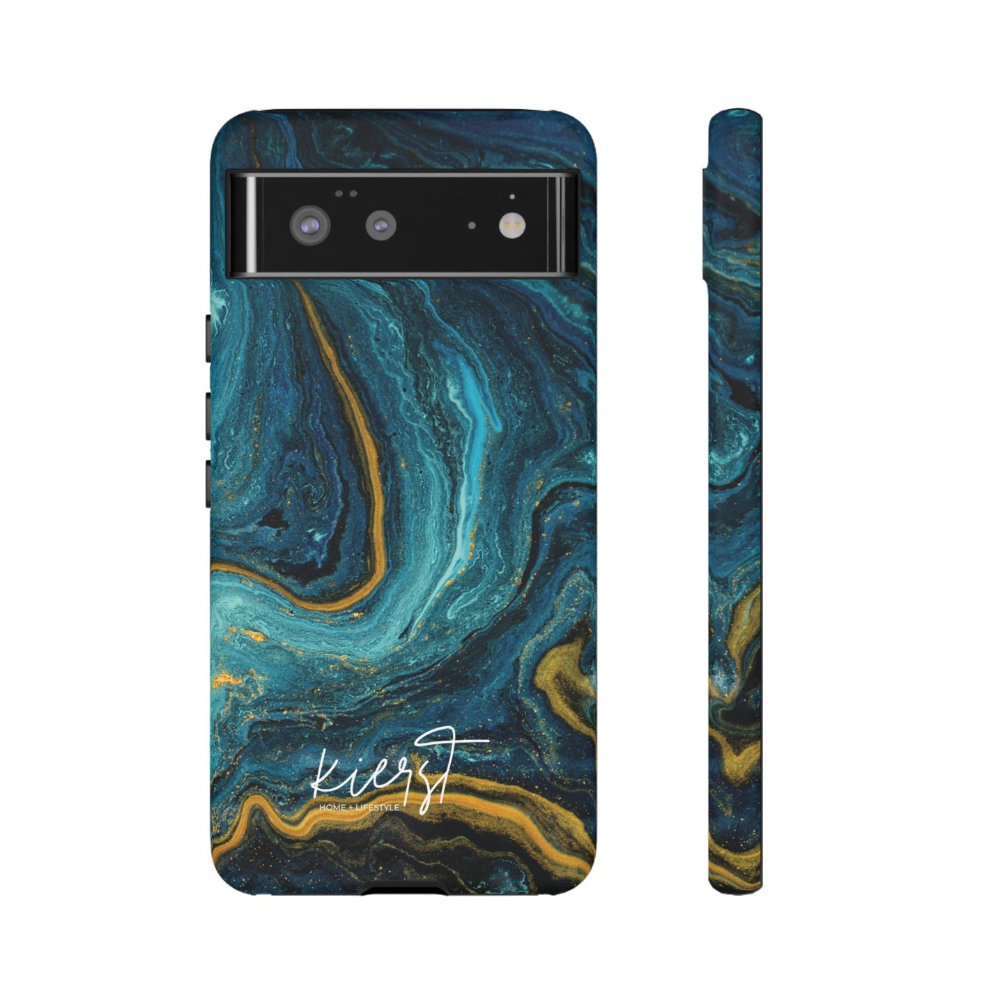 Gold & Teal Marble Google Pixel Case | A Bold Blend of Color & Contrast