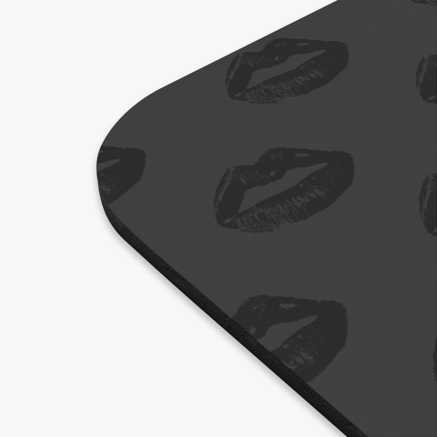 Black Lip Print Mouse Pad – Charcoal Grey