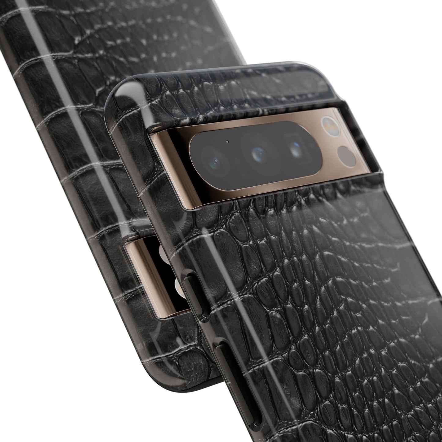 Black Alligator Print Google Pixel Case | Sleek Texture Illusion, Bold Everyday Protection