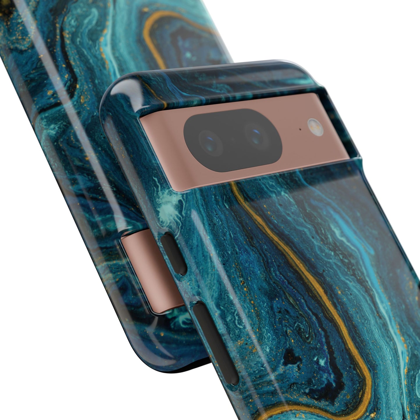 Gold & Teal Marble Google Pixel Case | A Bold Blend of Color & Contrast