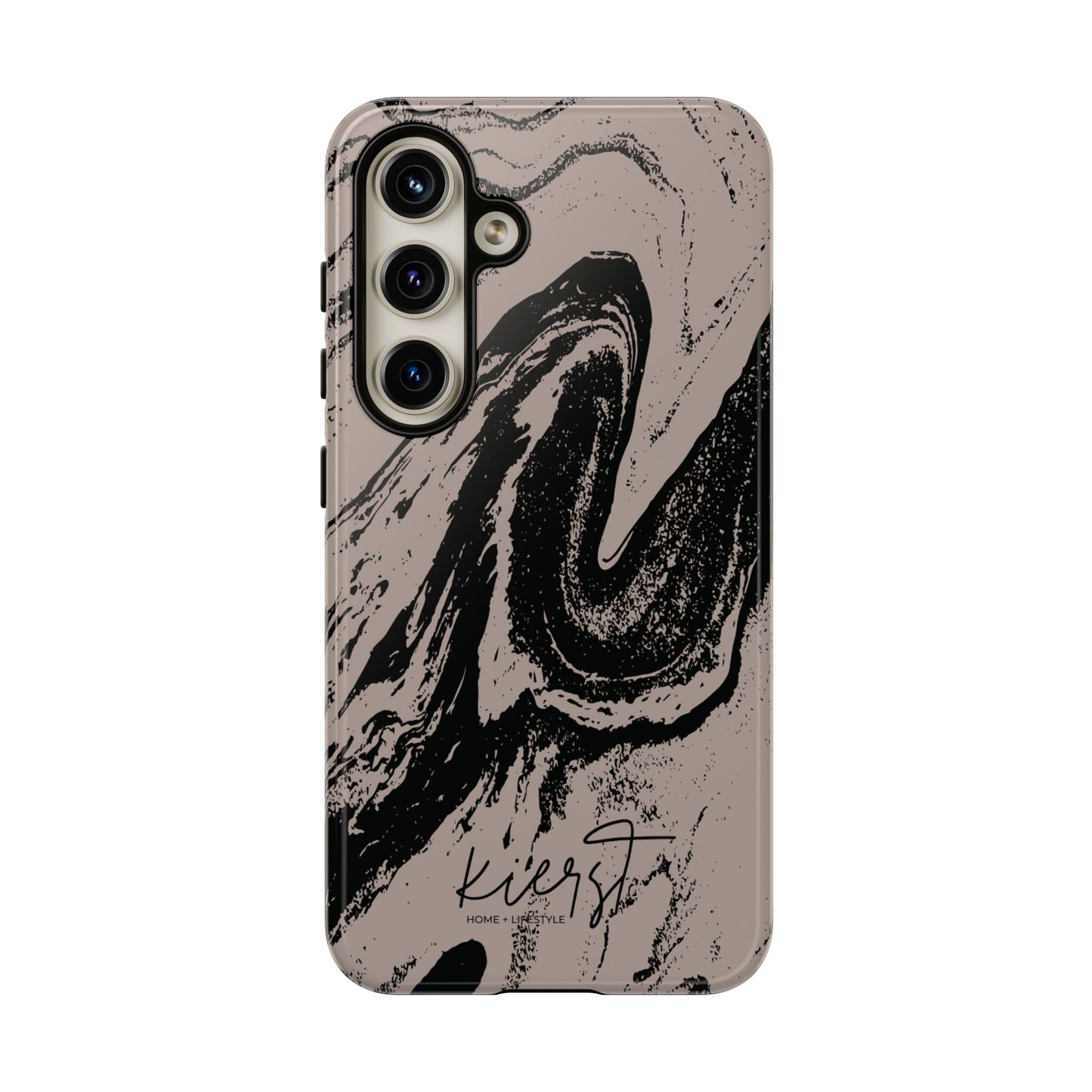 Taupe and Black Marble Samsung Galaxy Phone Case | Sleek, Durable Protection - Edgy, Modern Design