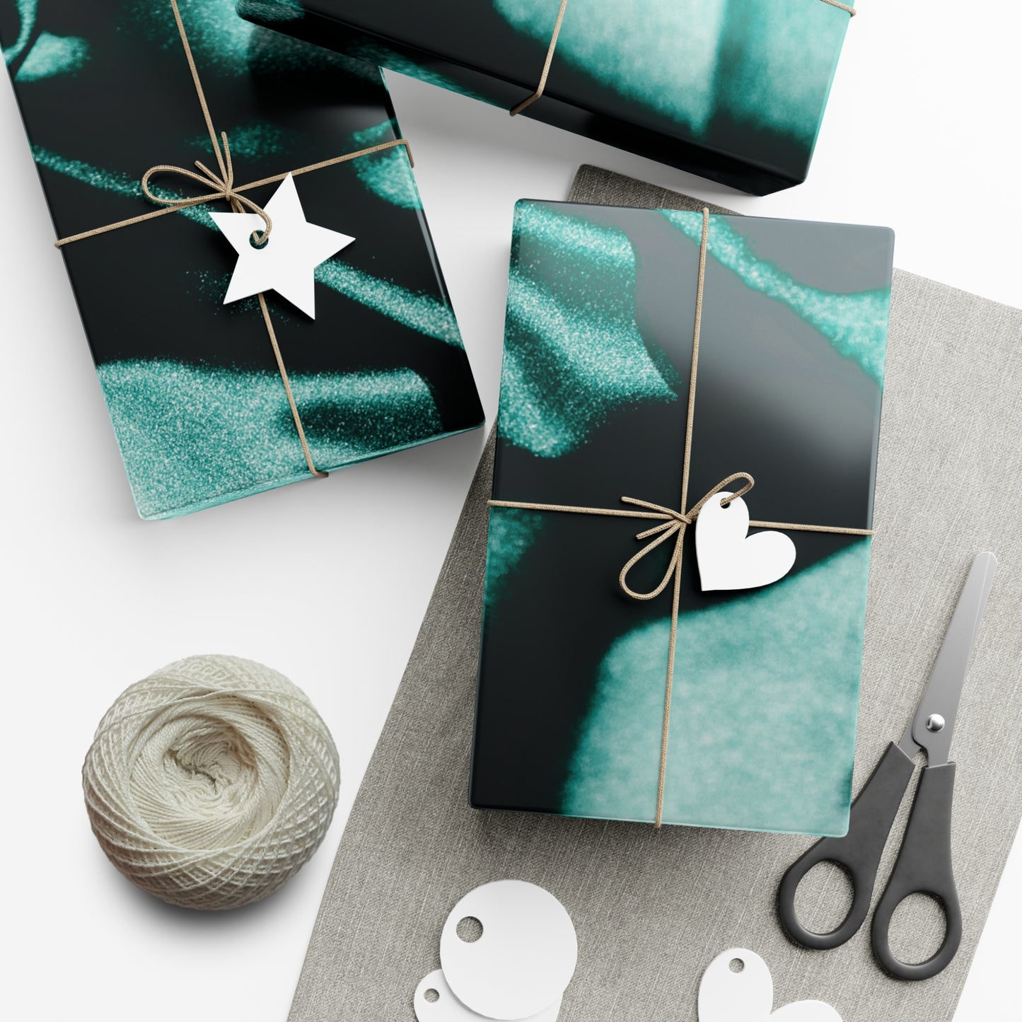 Emerald Satin Print Gift Wrapping Paper