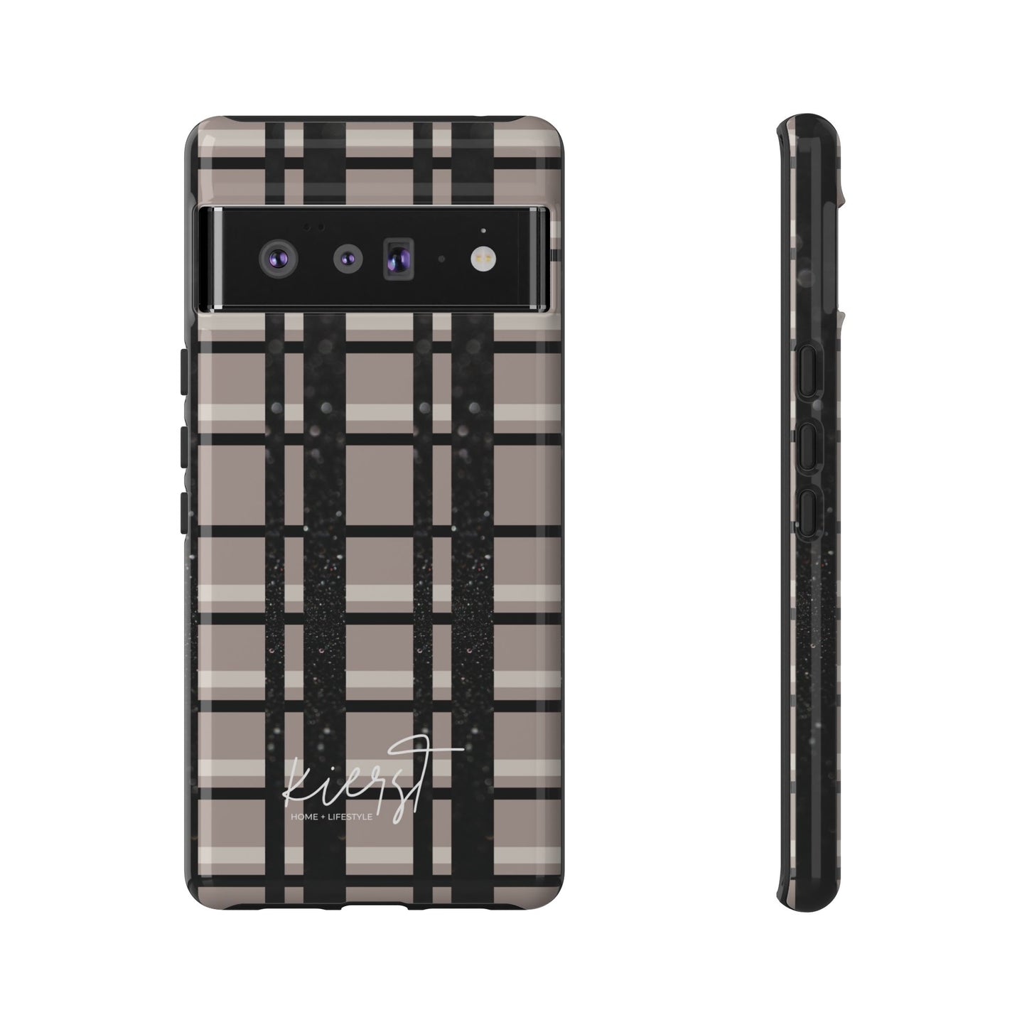 Elevated Neutrals Plaid Google Pixel Case | Taupe, Cream, & Black—Refined, Not Routine