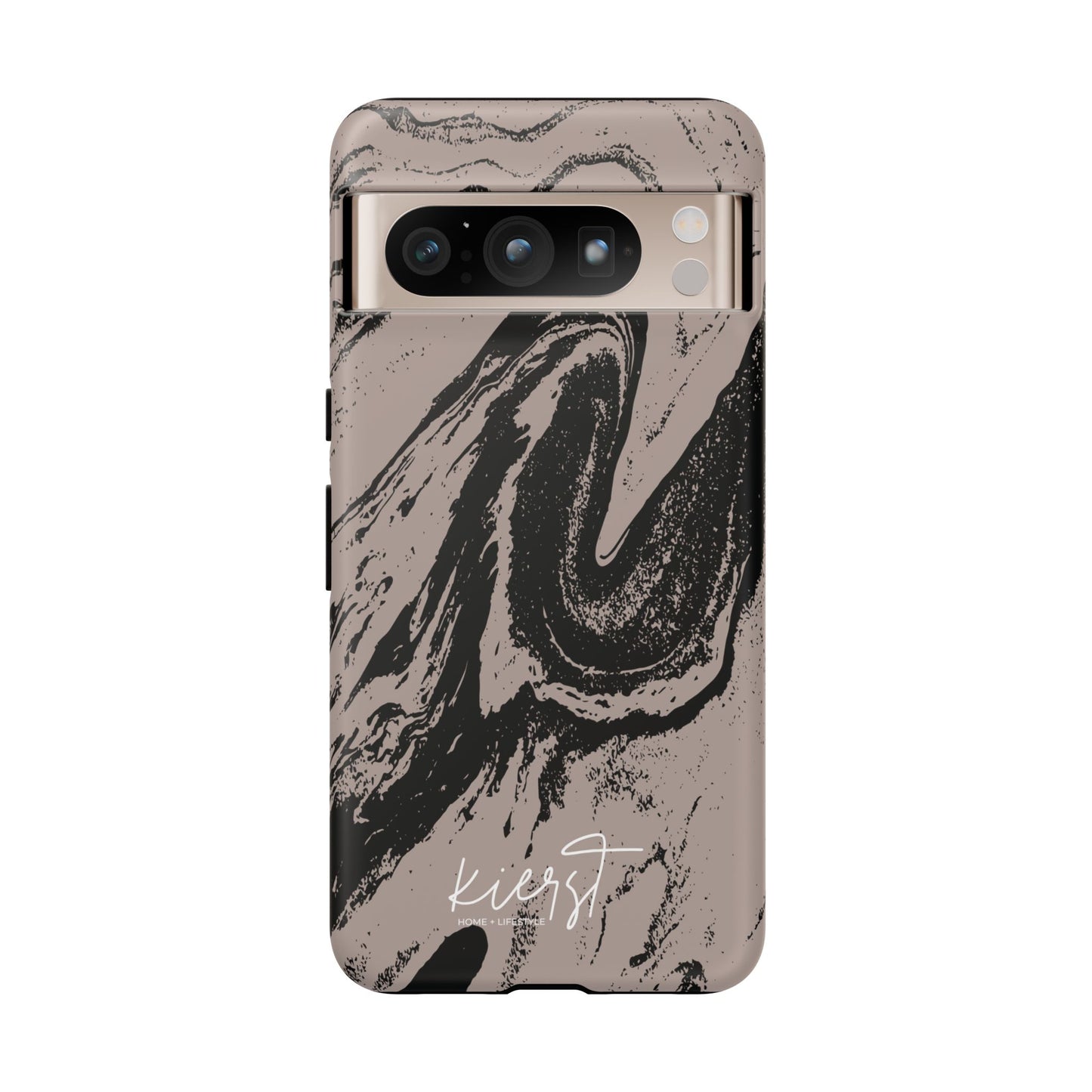 Taupe and Black Marble Google Pixel Phone Case | Artistic, Durable Protection For Your Pixel