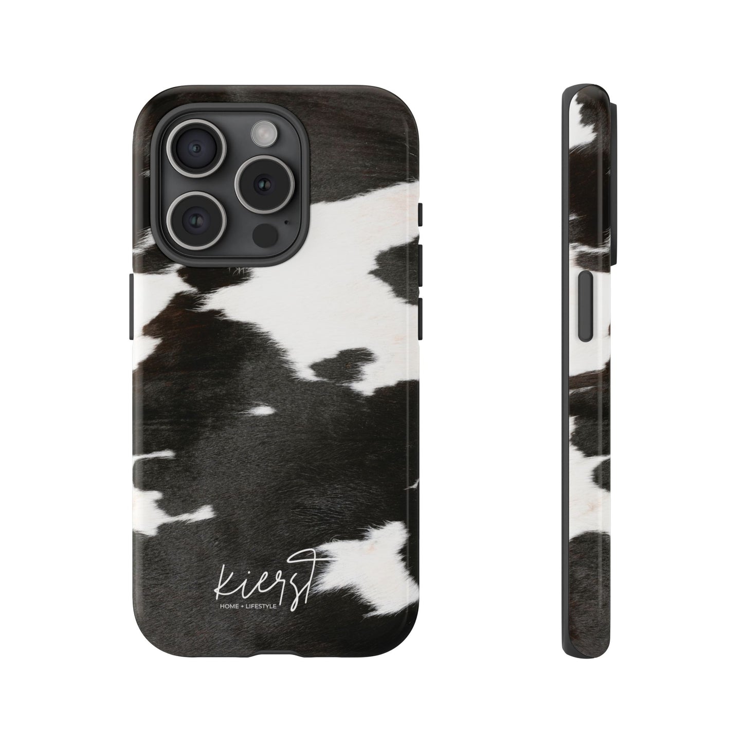 Black and White Cow Hide Print iPhone Case