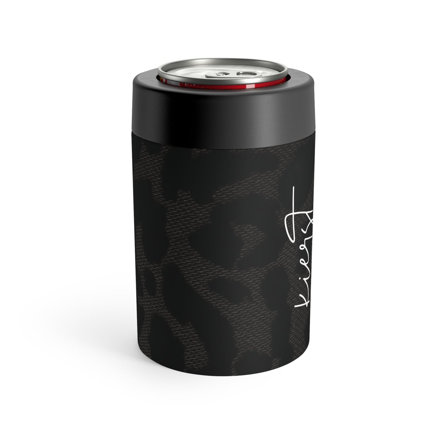 Black Leopard Can Holder | Bold Neutral for Elevated Sips