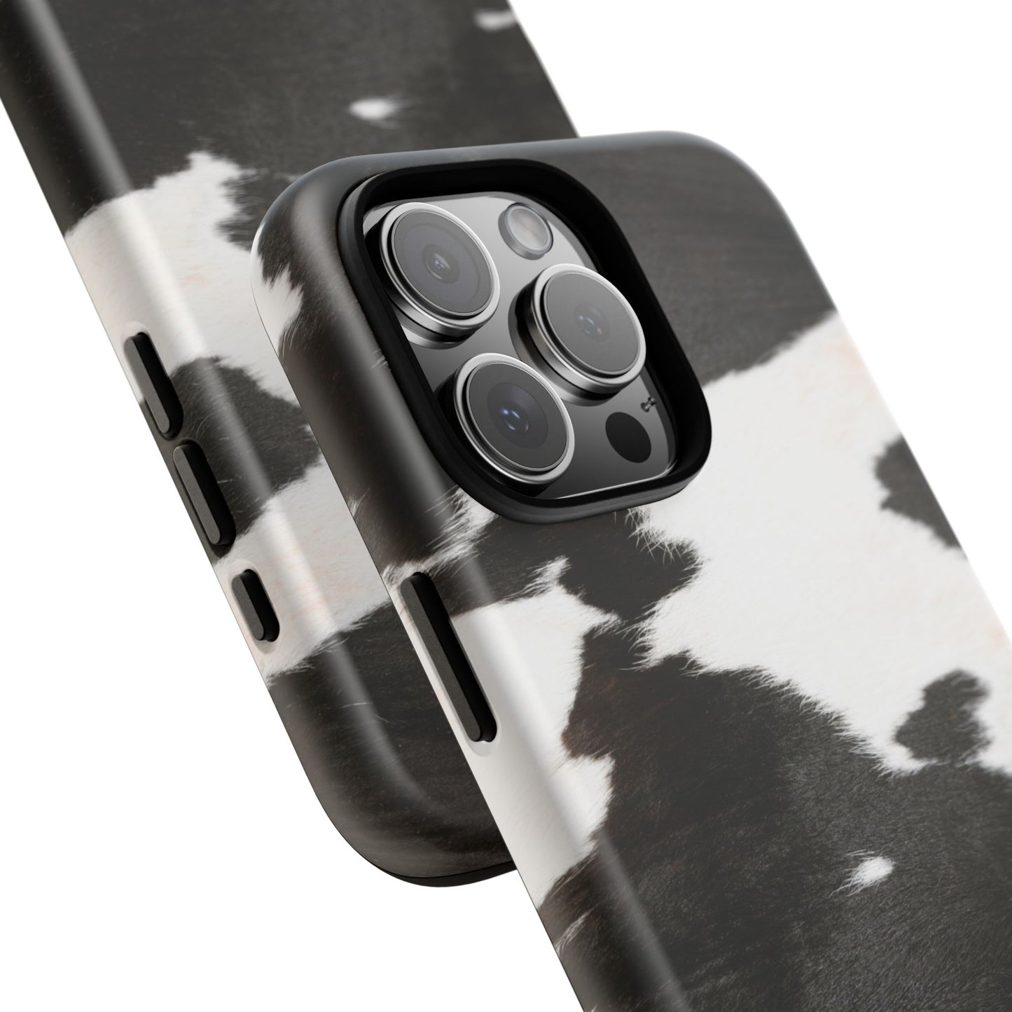 Black and White Cow Hide Print iPhone Case