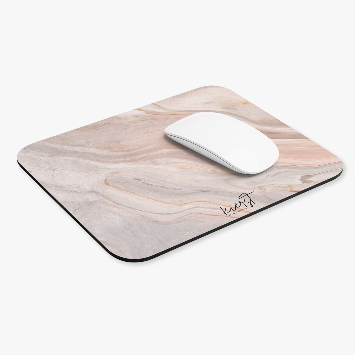 Blush Swirl Marble Mouse Pad
