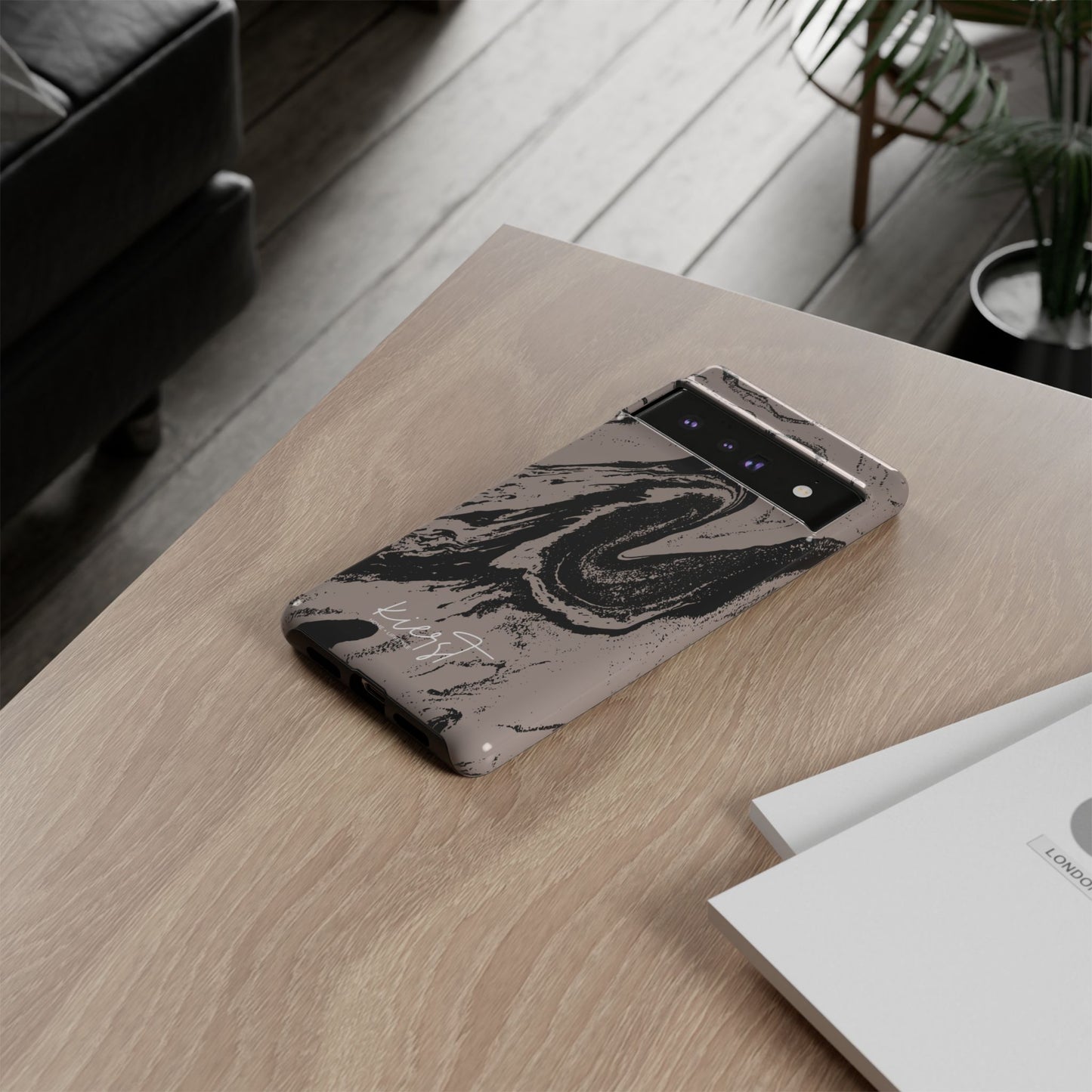 Taupe and Black Marble Google Pixel Phone Case | Artistic, Durable Protection For Your Pixel