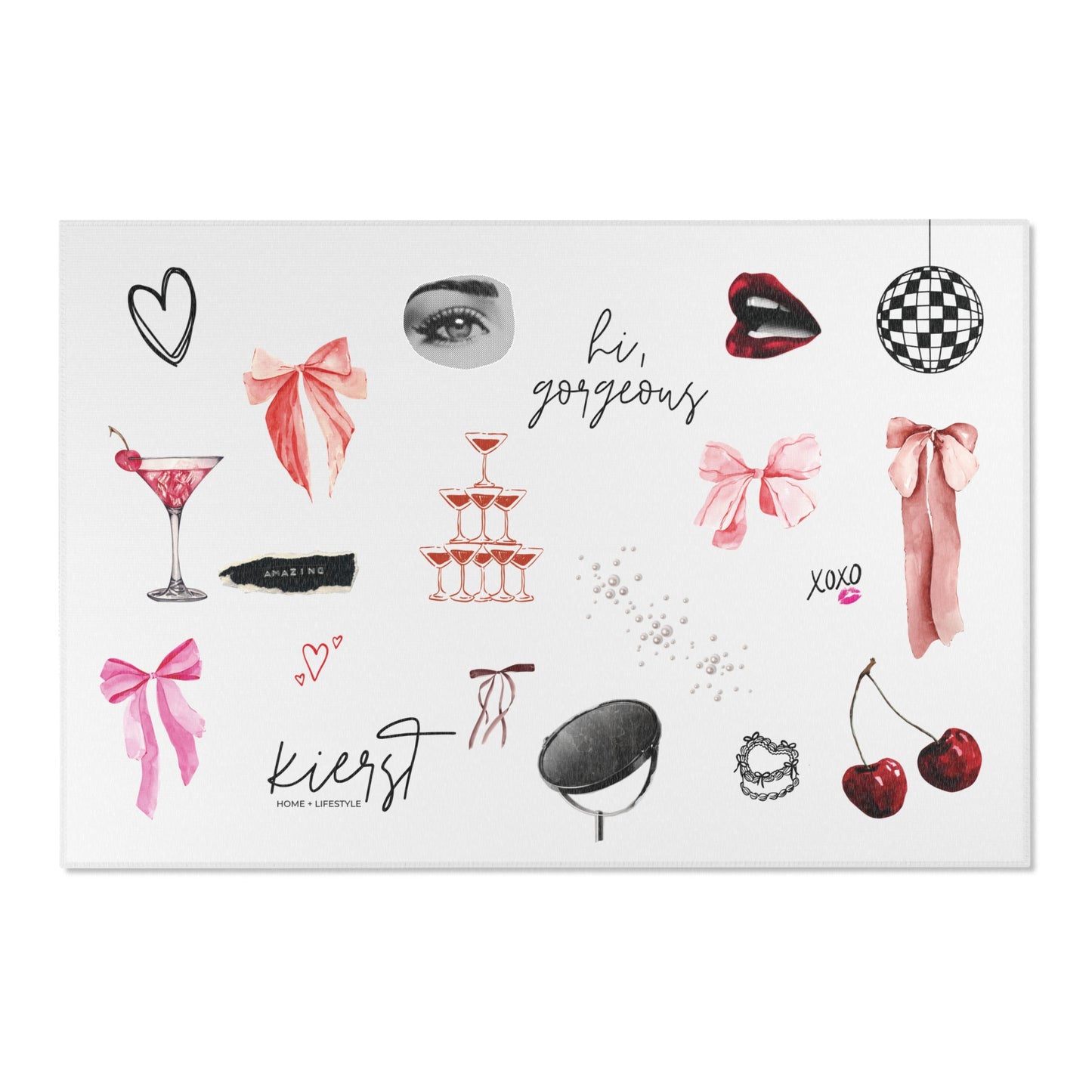Edge of Romance Area Rug – Landscape Grey Collage Design