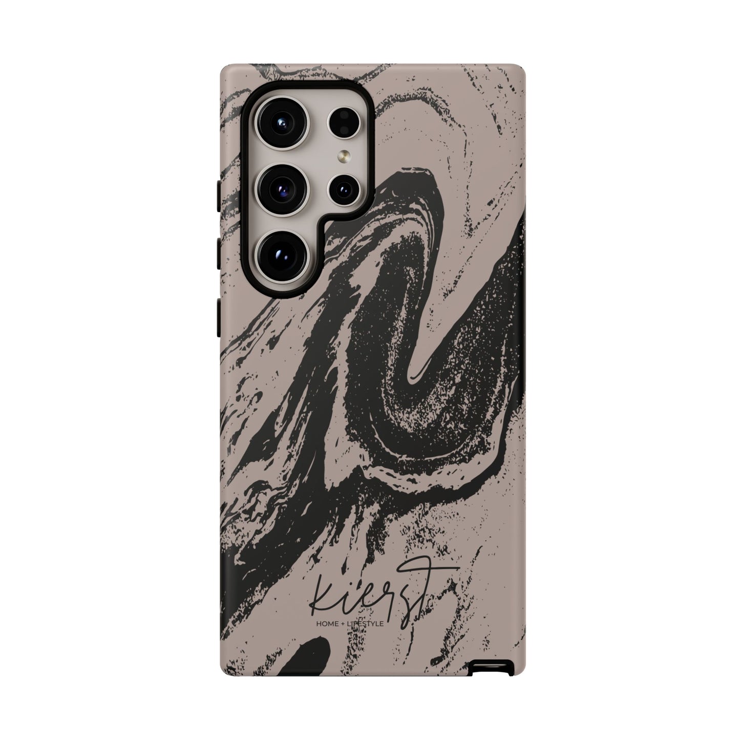 Taupe and Black Marble Samsung Galaxy Phone Case | Sleek, Durable Protection - Edgy, Modern Design