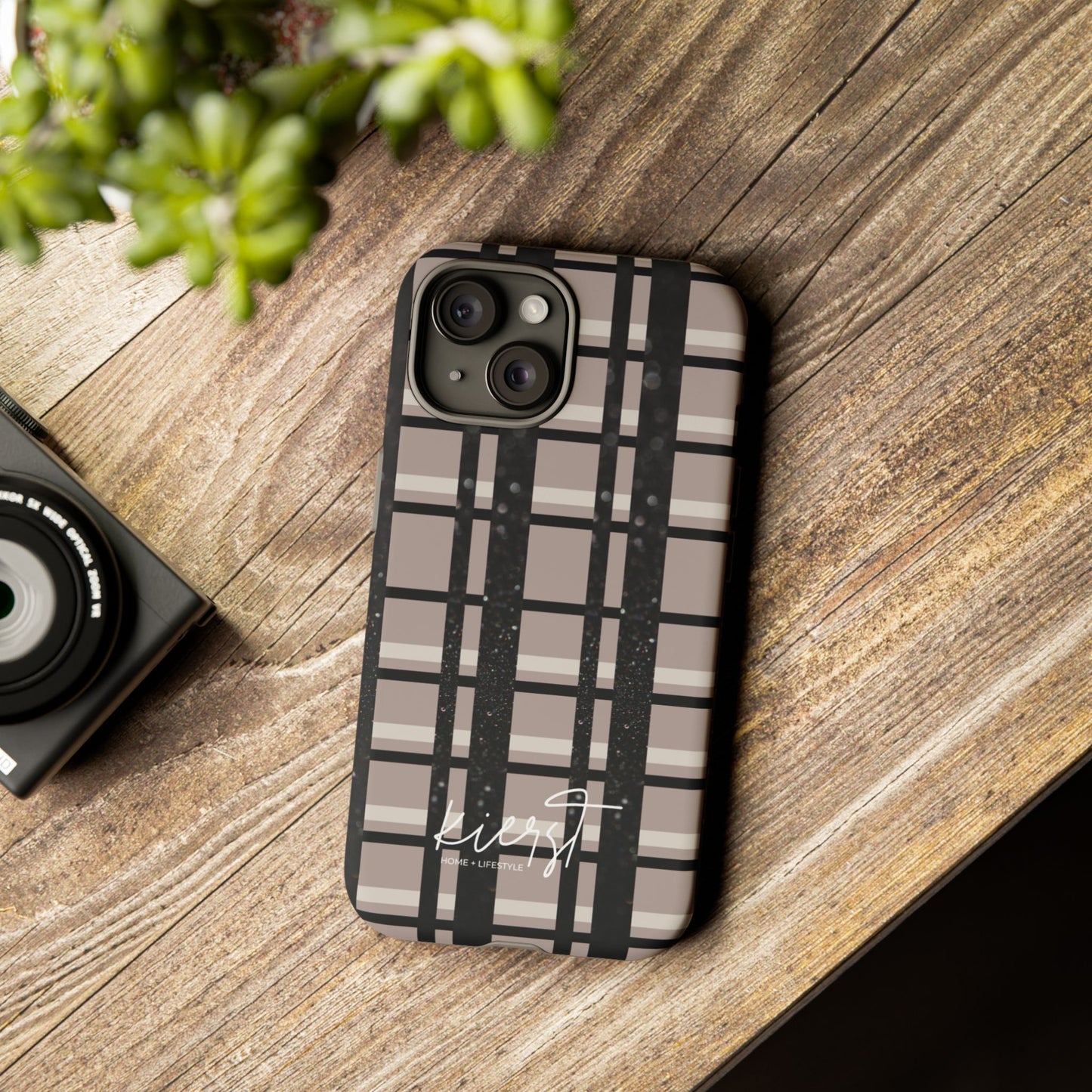 Elevated Neutrals Plaid iPhone Case | Classic Pattern, Modern Contrast