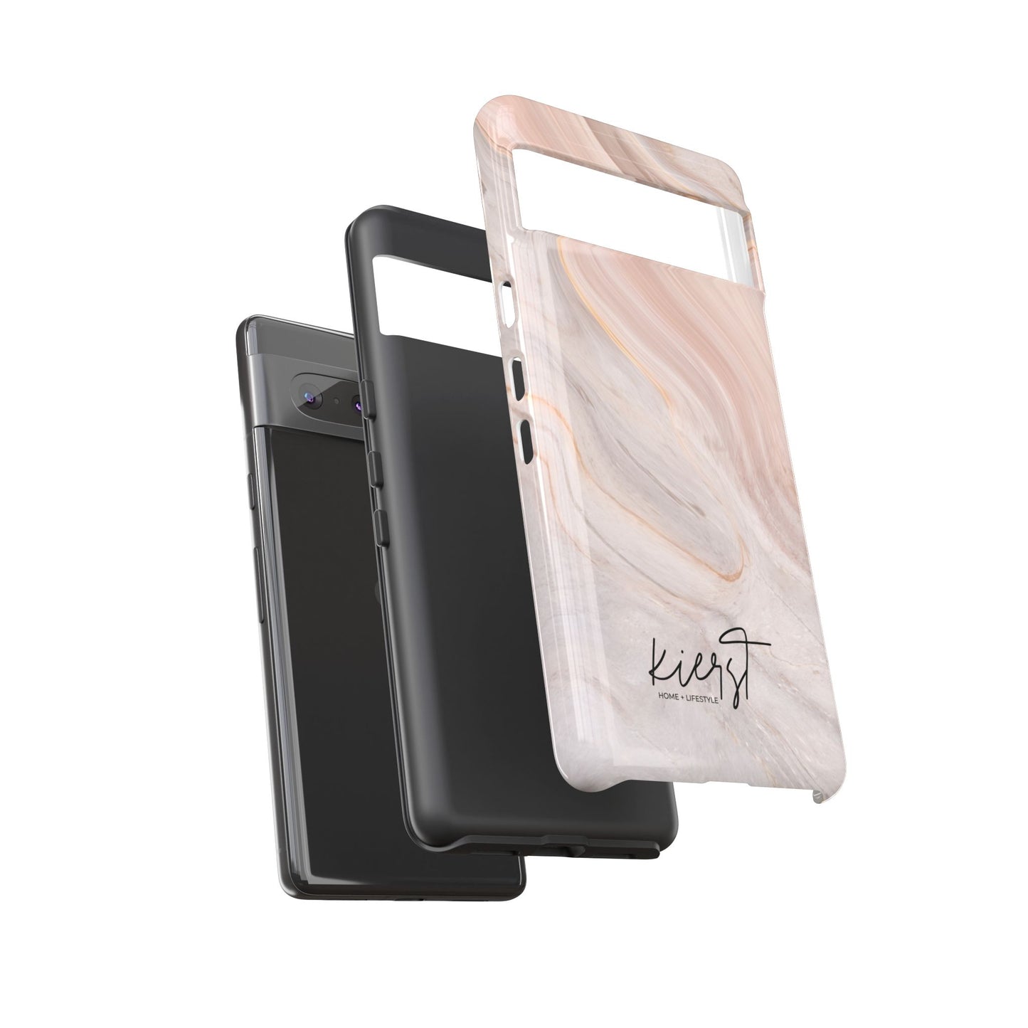 Blush Swirl Marble Google Pixel Phone Case | Soft Movement Meets Curated Luxury