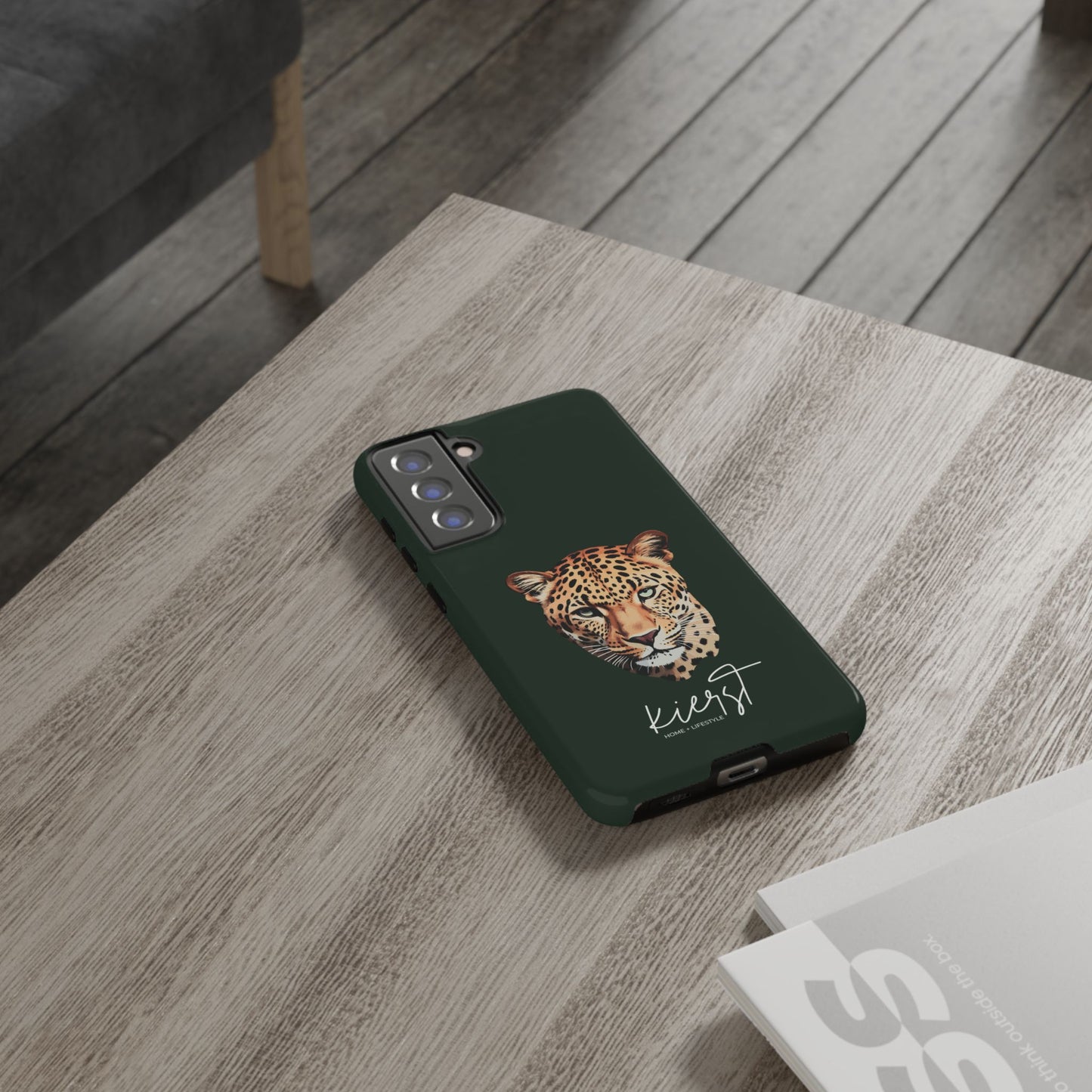Leopard Head on Signature Midnight Pine Samsung Galaxy Case
