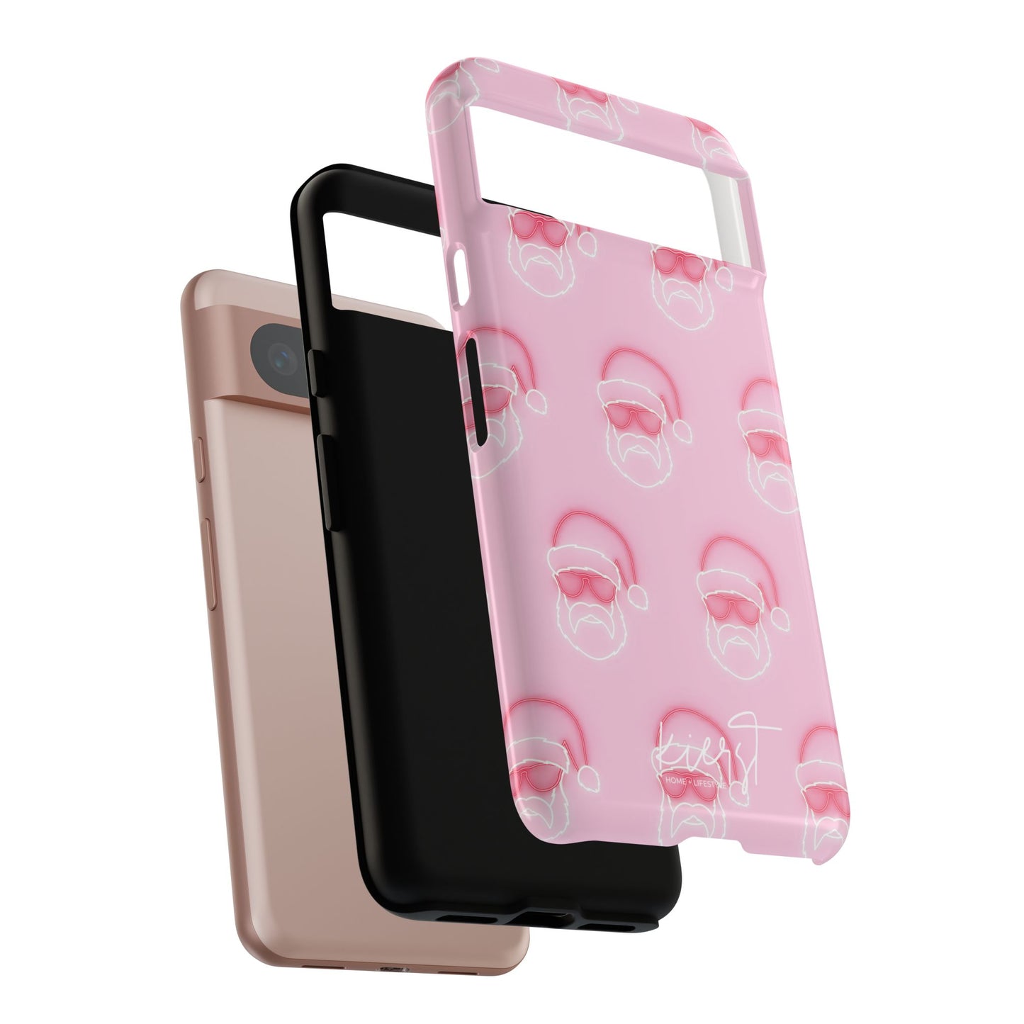 Holiday 25 Neon Sign Santa on Pink Google Pixel Phone Case