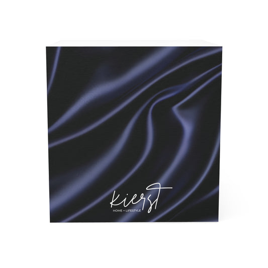 Navy Silk Print Note Cube