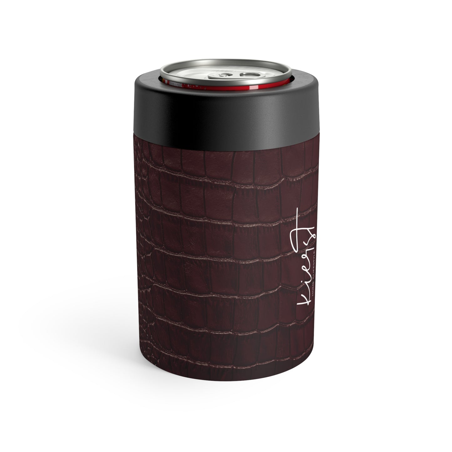 Signature Velvet Noir Crocodile Print Can Holder