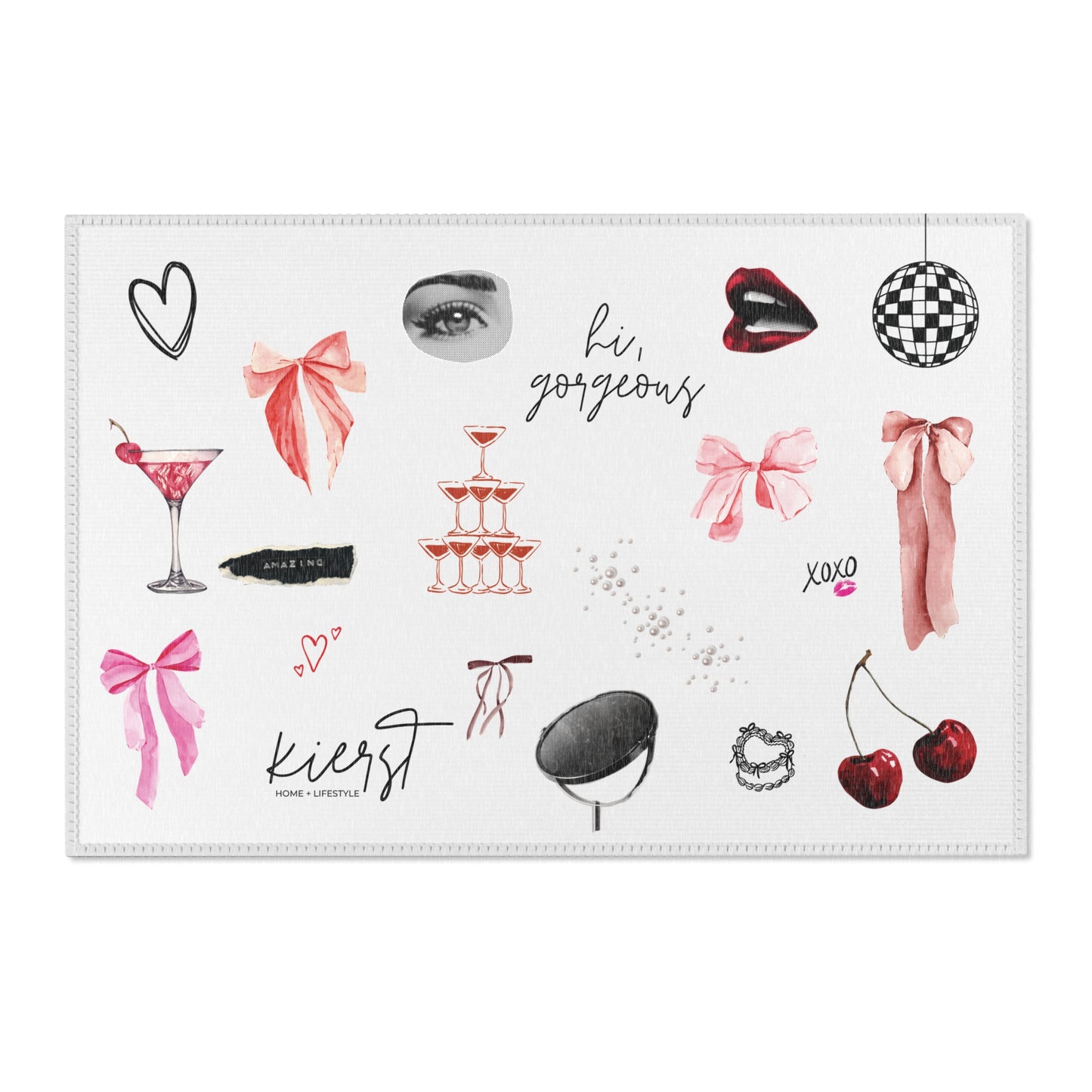 Edge of Romance Area Rug – Landscape Grey Collage Design