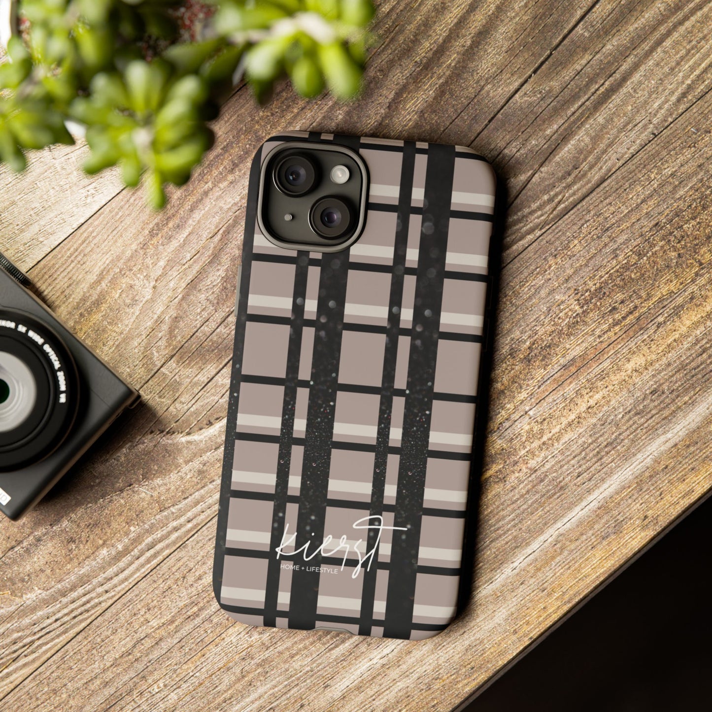 Elevated Neutrals Plaid iPhone Case | Classic Pattern, Modern Contrast