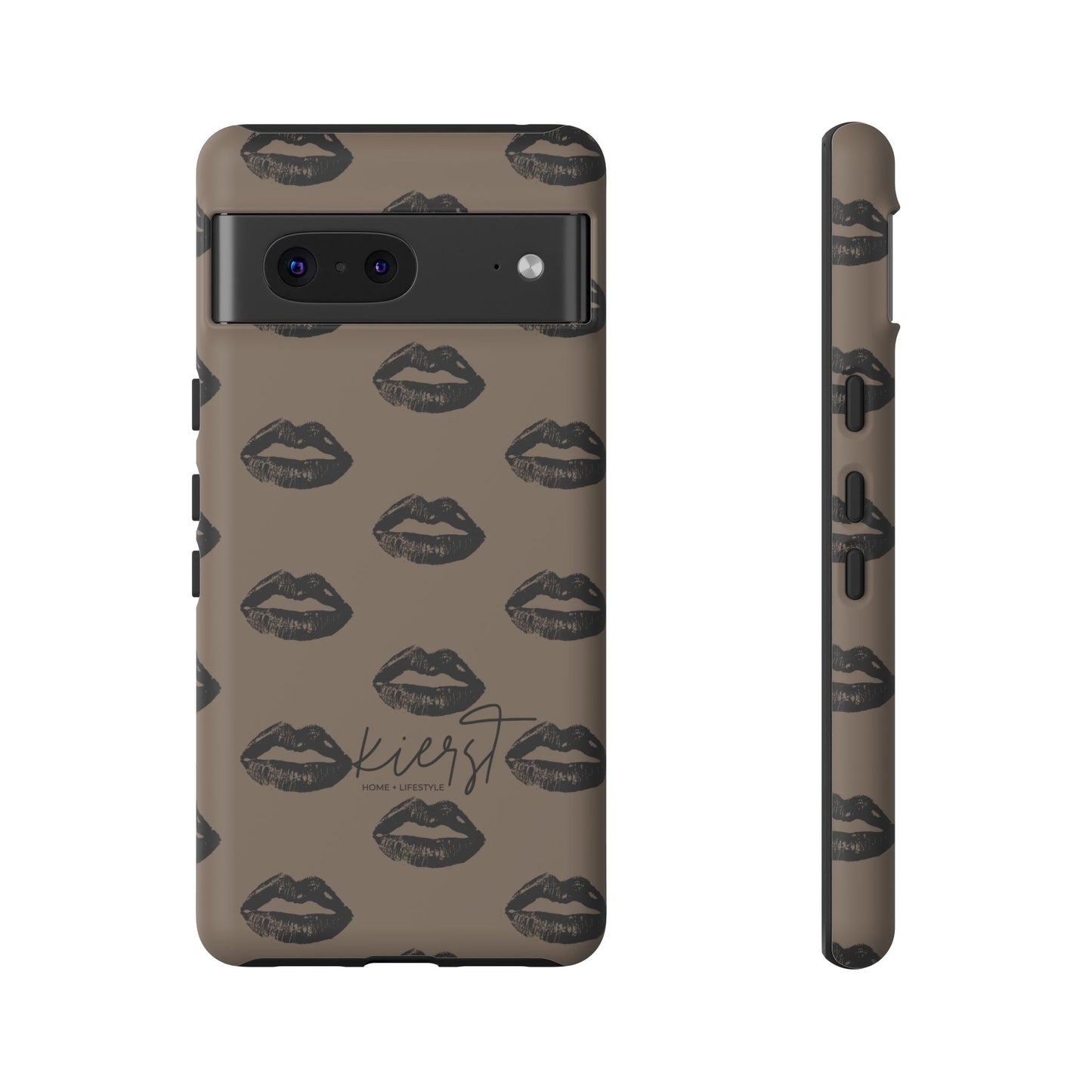 Black Lips on Mocha Google Pixel Phone Case | Soft Edge, Bold Energy
