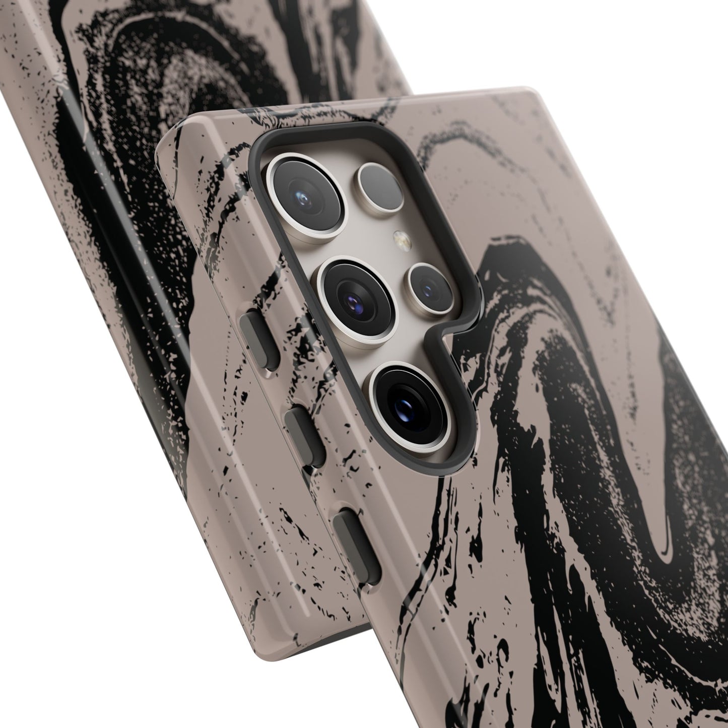 Taupe and Black Marble Samsung Galaxy Phone Case | Sleek, Durable Protection - Edgy, Modern Design
