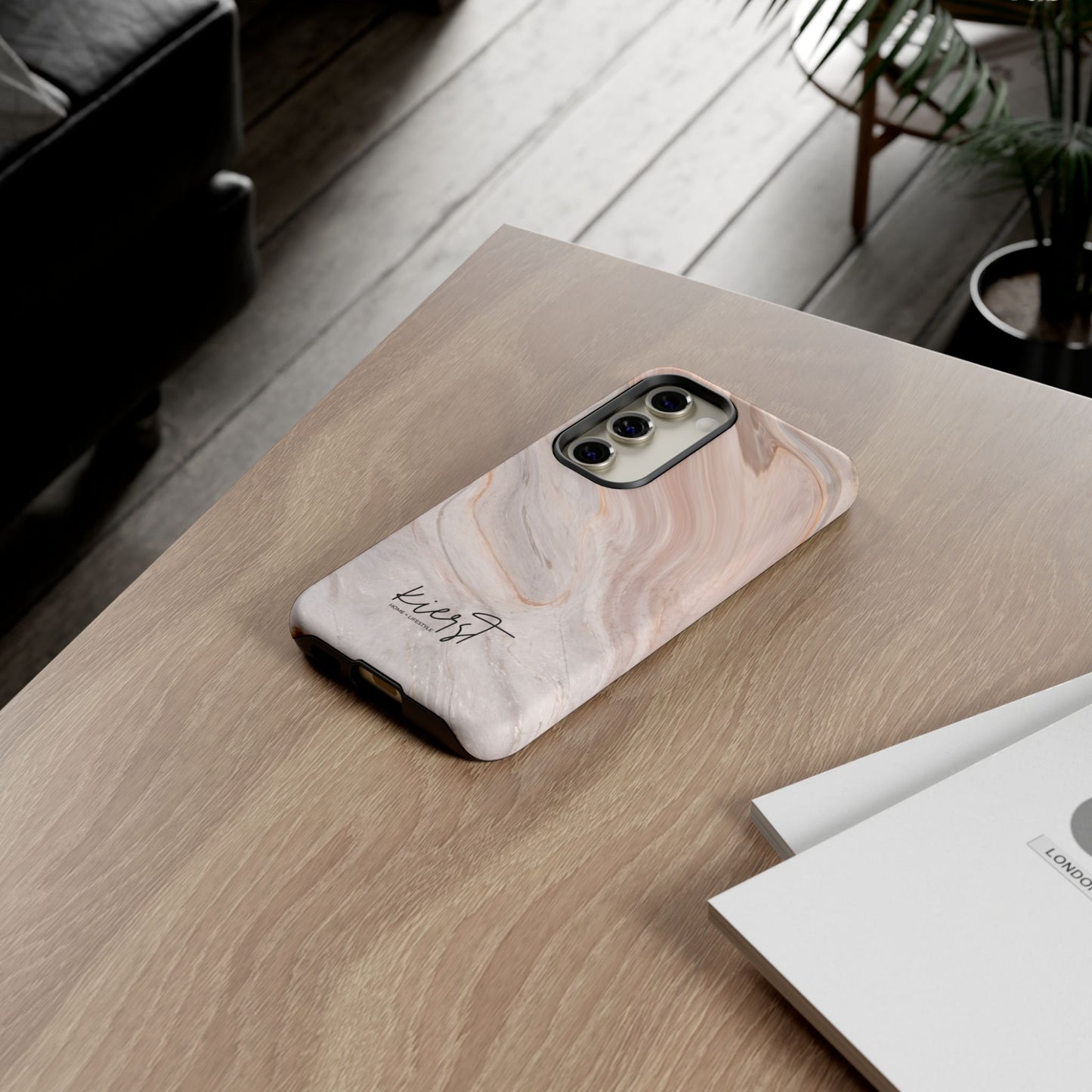 Blush Swirl Marble Samsung Galaxy Phone Case | Subtle Design, Timeless Tone