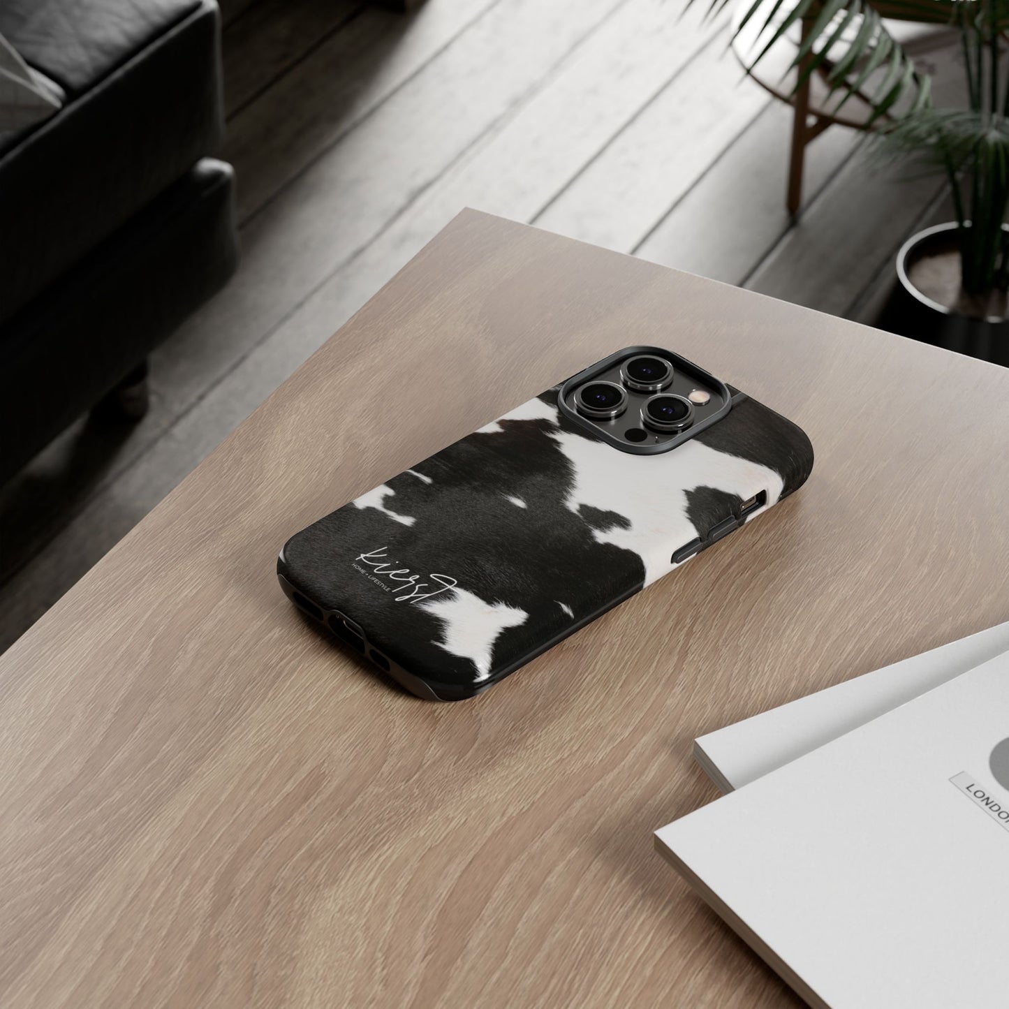 Black and White Cow Hide Print iPhone Case