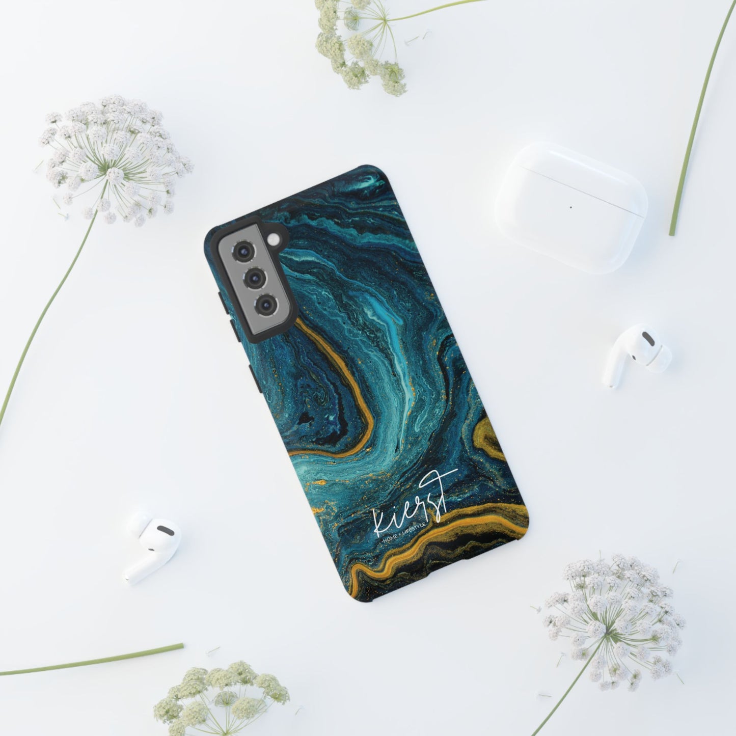 Gold & Teal Marble Samsung Galaxy Case | Swirled Depth Meets Everyday Edge