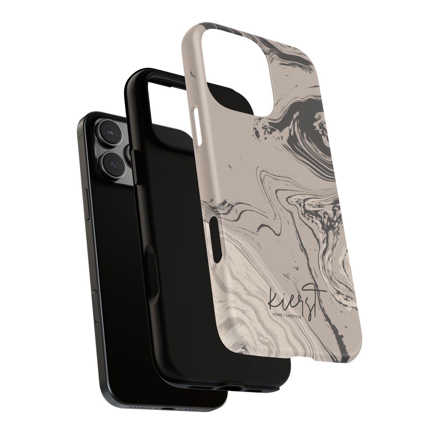 Cream, Grey, and Taupe Marble iPhone Case | A Bold Neutral Grounded in Softness