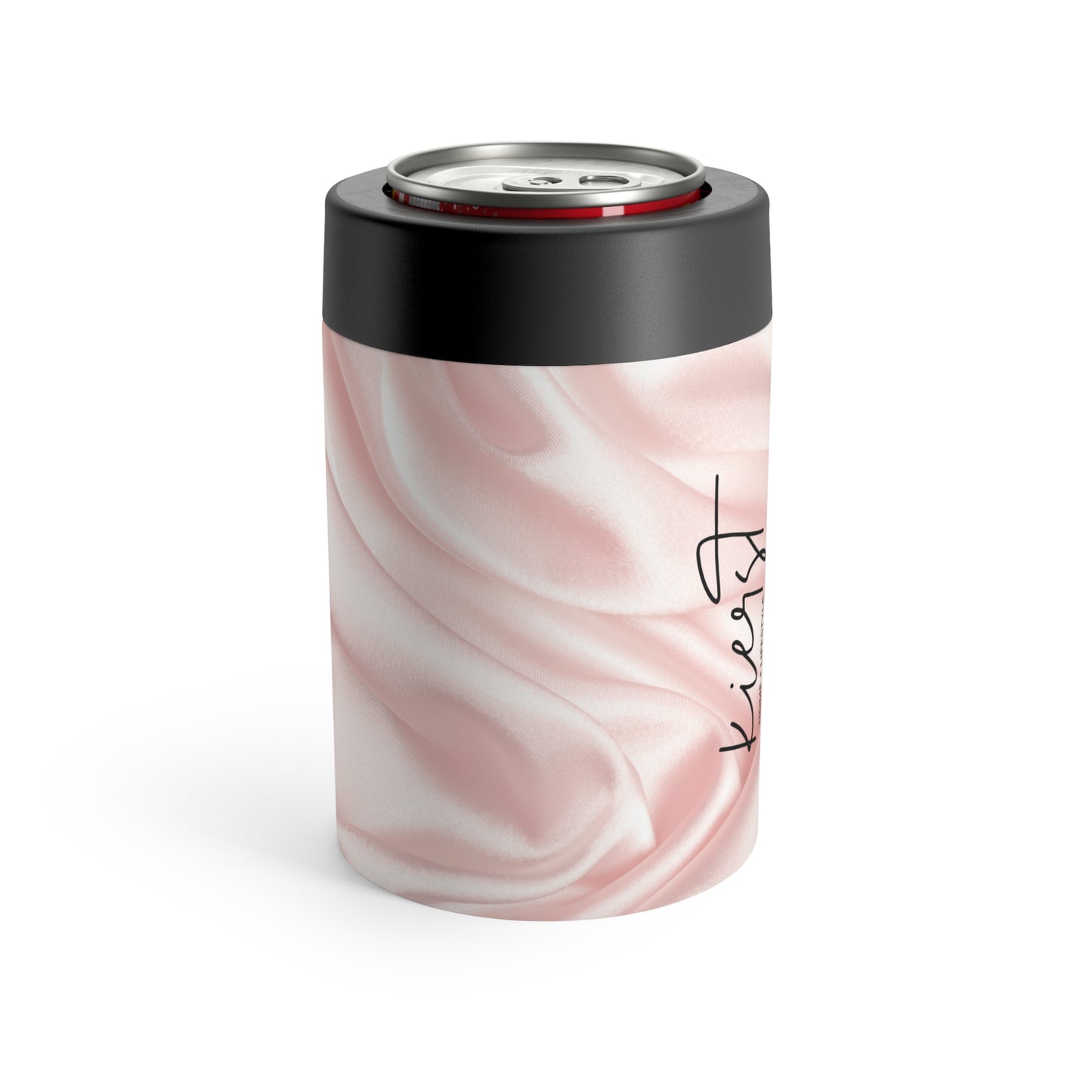 Pink Silk Print Can Holder