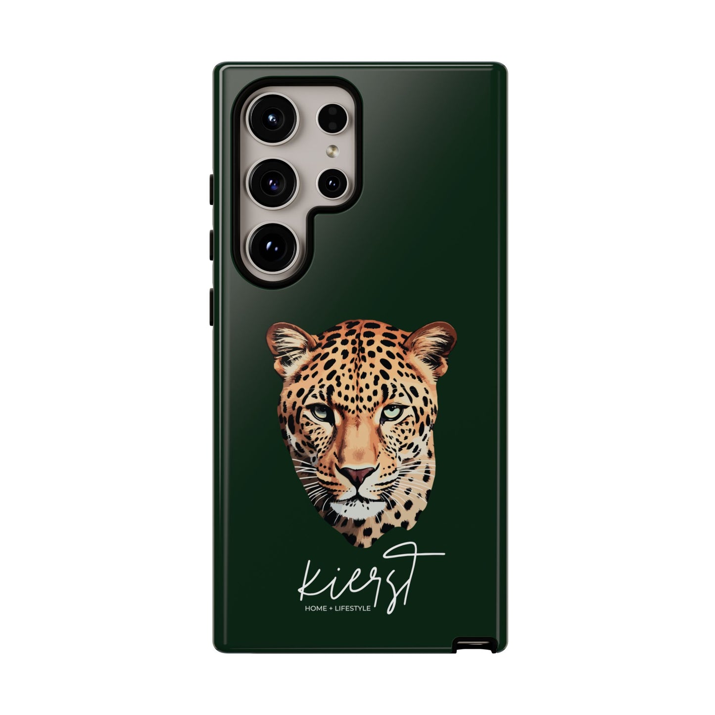 Leopard Head on Signature Midnight Pine Samsung Galaxy Case