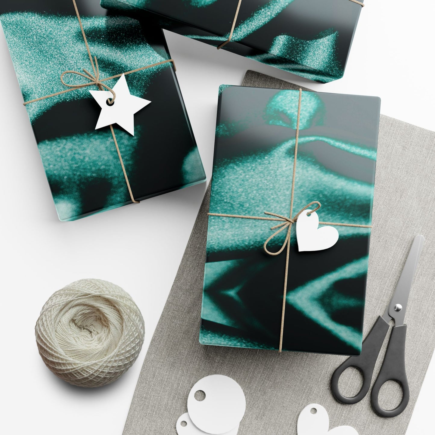 Emerald Satin Print Gift Wrapping Paper