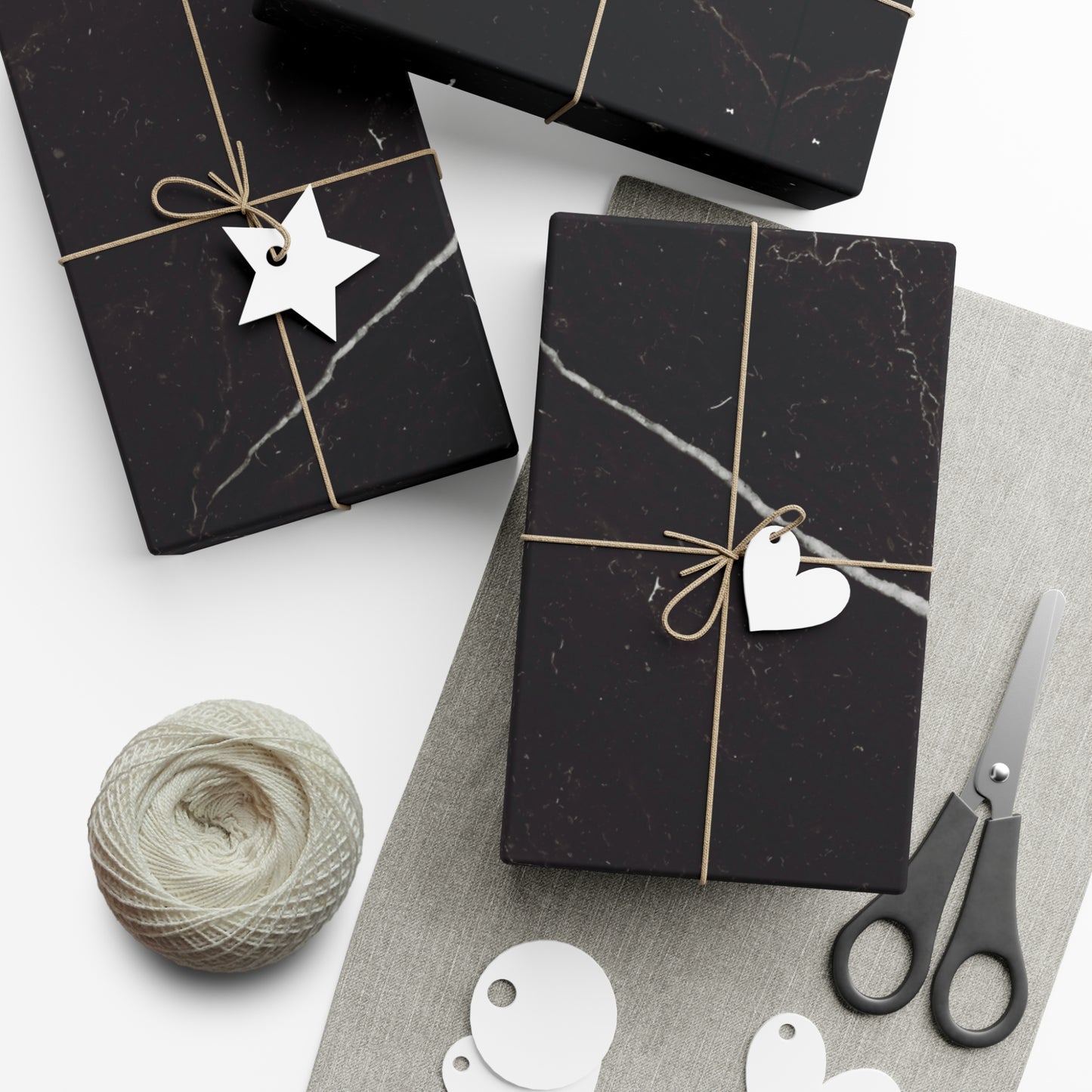 Black Marble Gift Wrapping Paper – Black and White Stone-Inspired Print