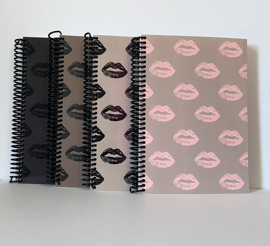 Black Lips on Mocha Notebook | Everyday Edge in a Warmer Neutral