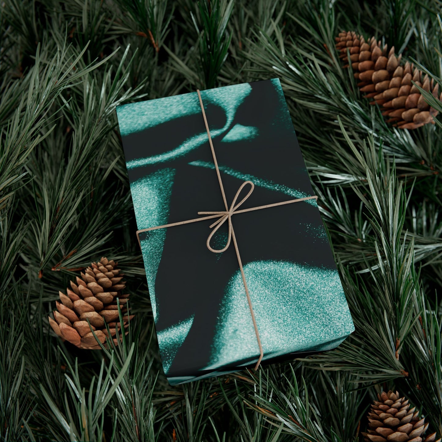 Emerald Satin Print Gift Wrapping Paper
