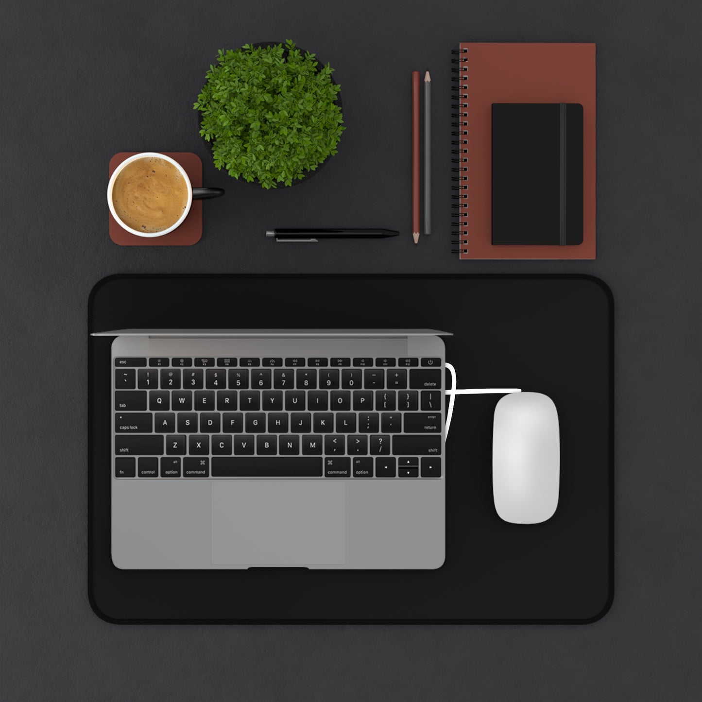 Black Desk Mat with kierst Logo | Sophisticated Workspace Staple