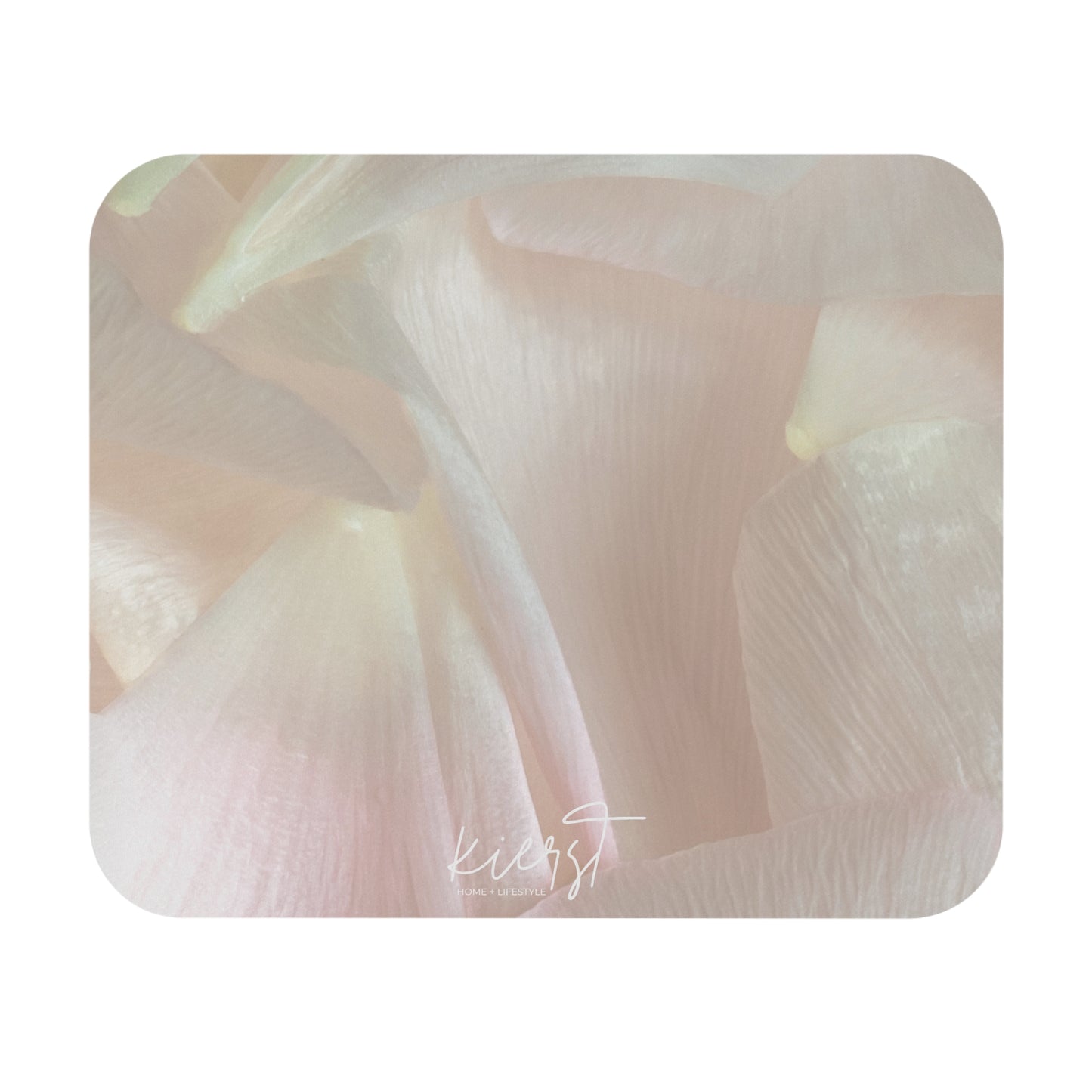 Iridescent Petals Mouse Pad – Soft Blush & Cream Floral Desk Essentials