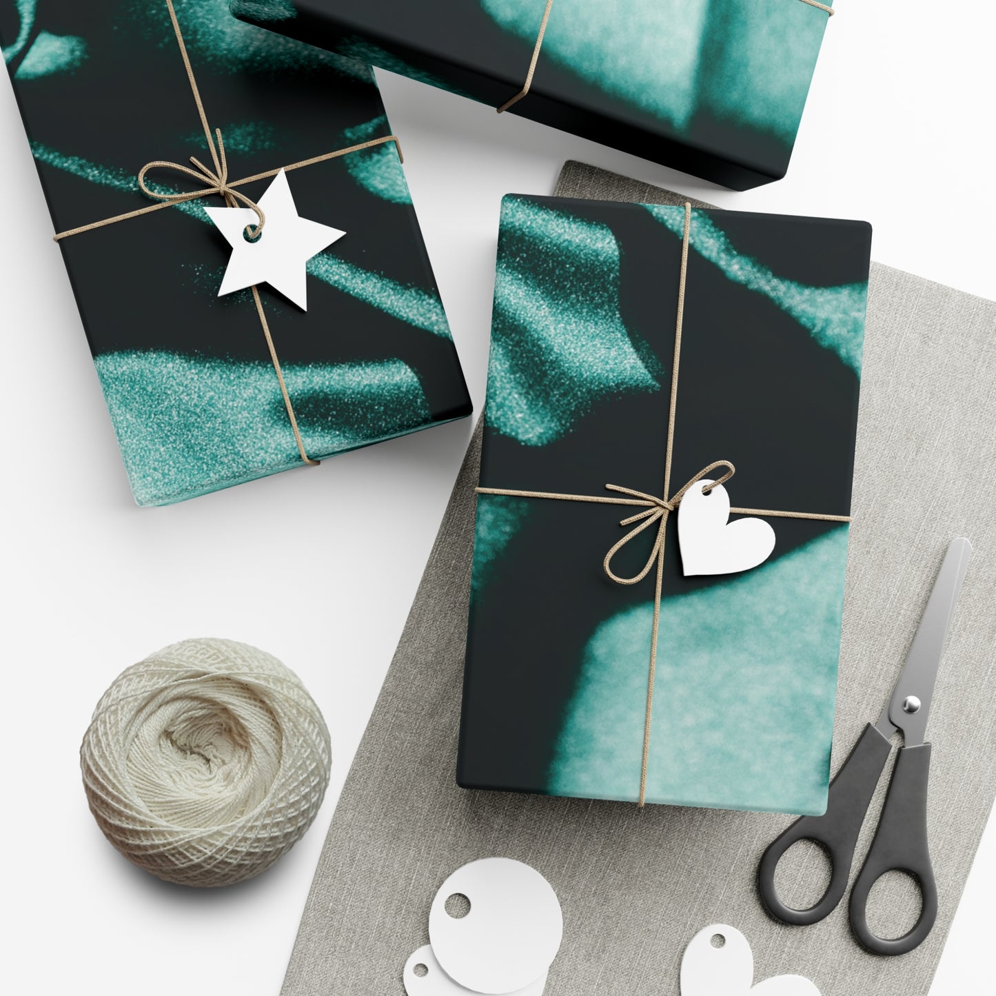 Emerald Satin Print Gift Wrapping Paper