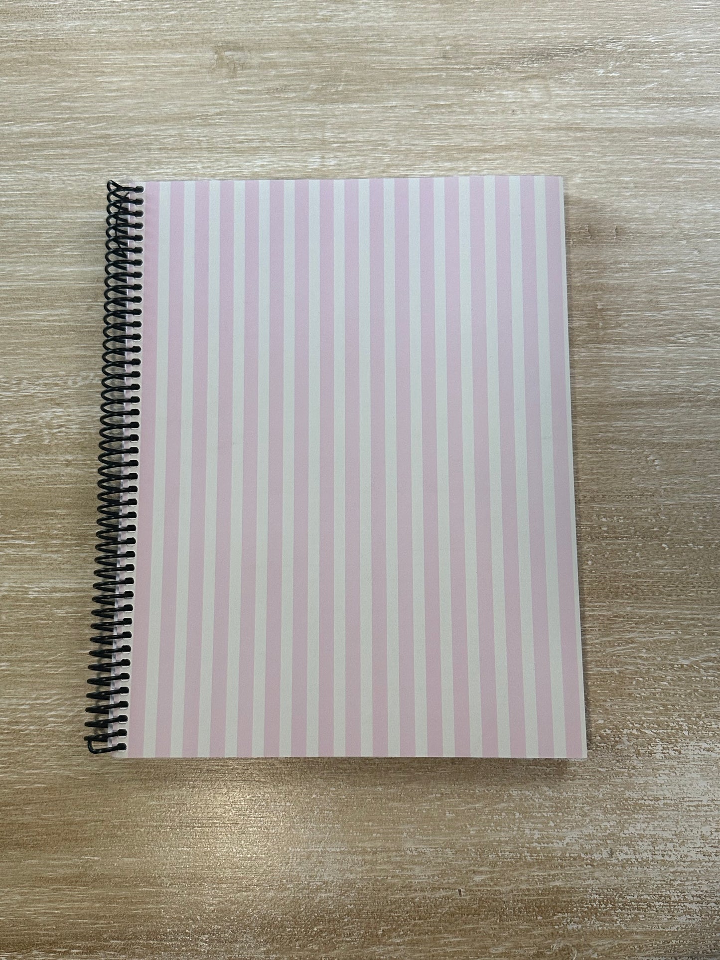 Signature Pink + Cream Striped Notebook