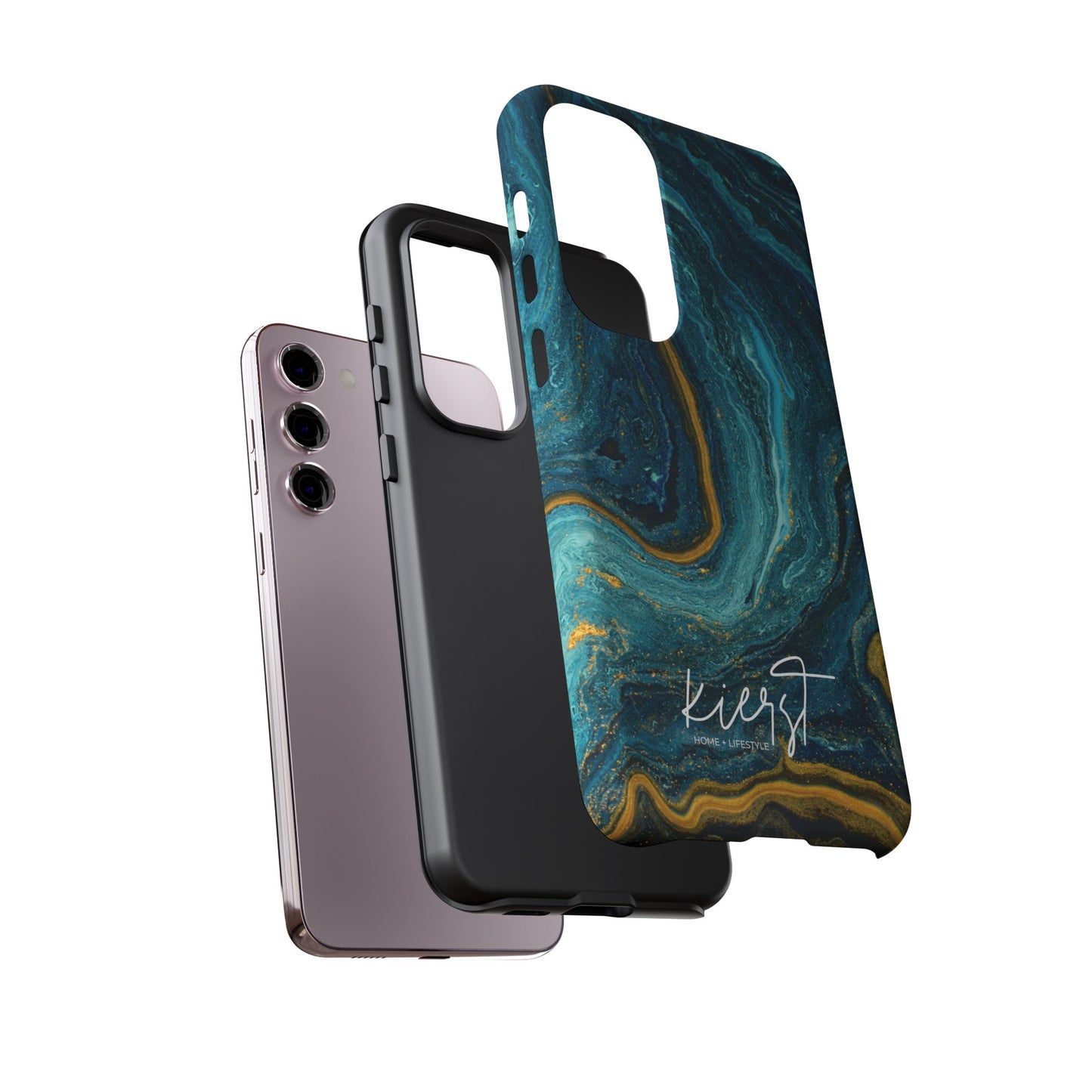 Gold & Teal Marble Samsung Galaxy Case | Swirled Depth Meets Everyday Edge