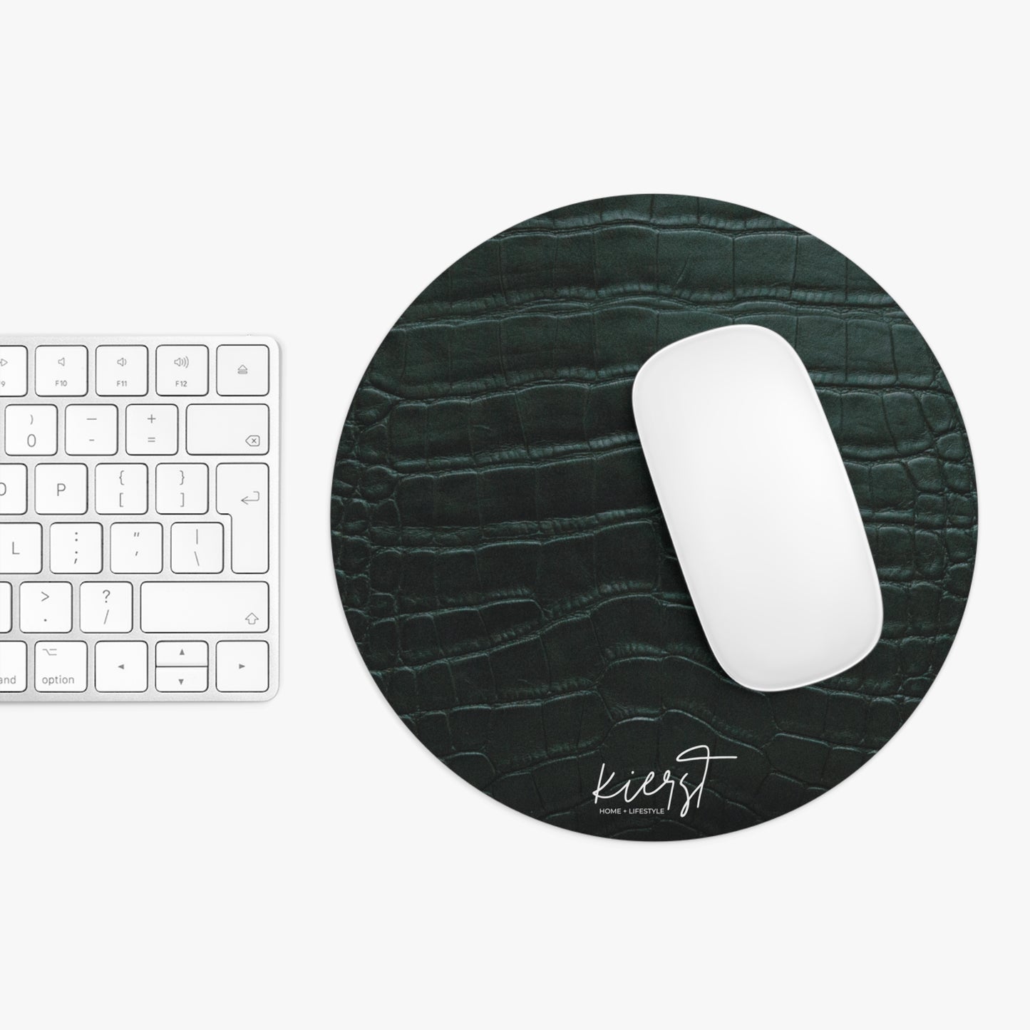 Luxurious Leather-Look Mouse Pad - Stylish Desk Accessory for Home and Office Emerald Crocodile