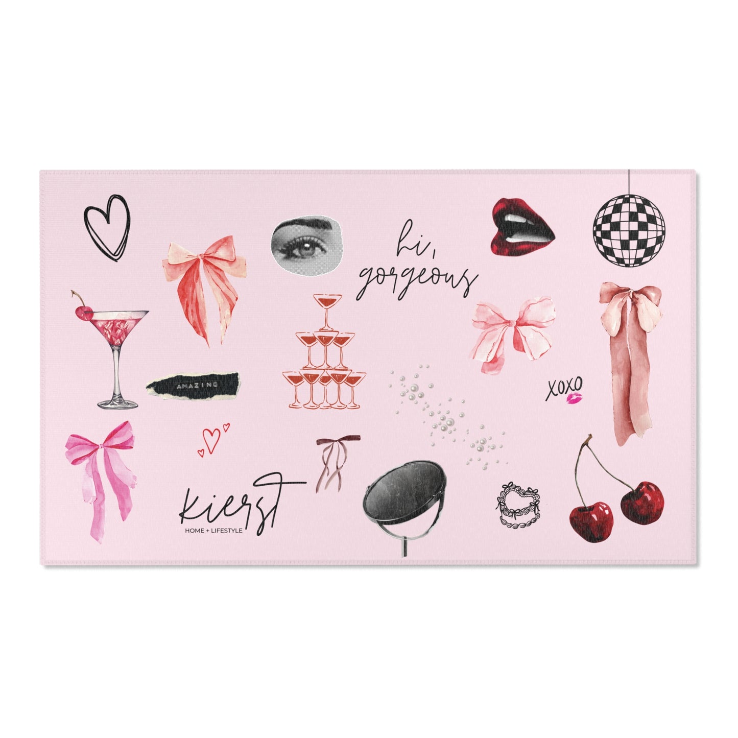 Edge of Romance Area Rug ā Landscape Pink Collage Design